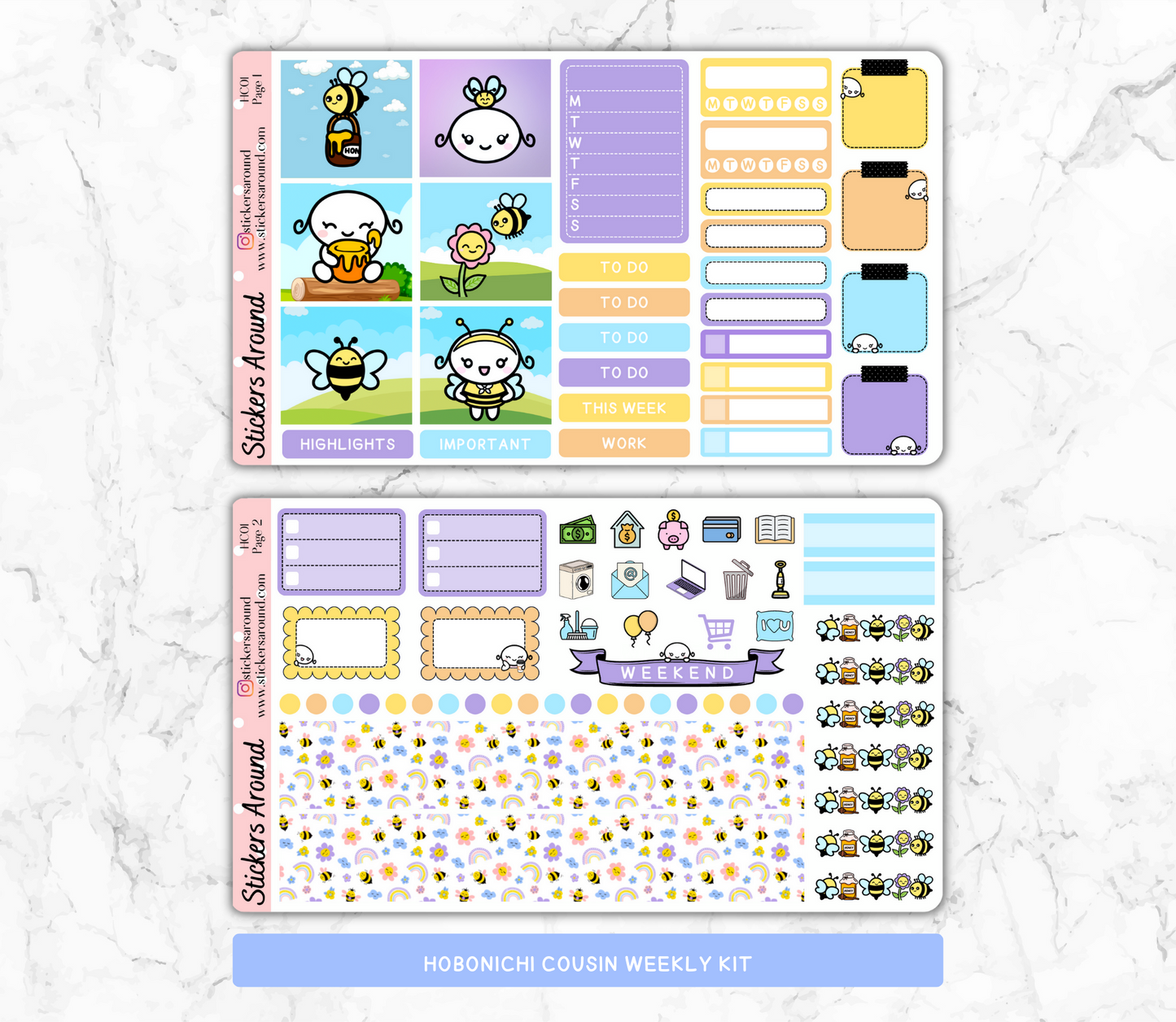Bee Themed Hobonichi Cousin Weekly Kit