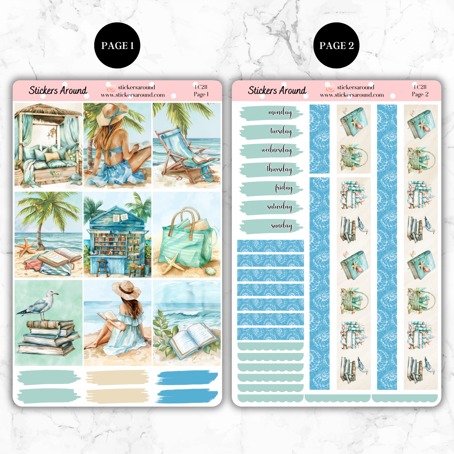 Summer Reading - Vertical Weekly Kit Planner Stickers (New Format)