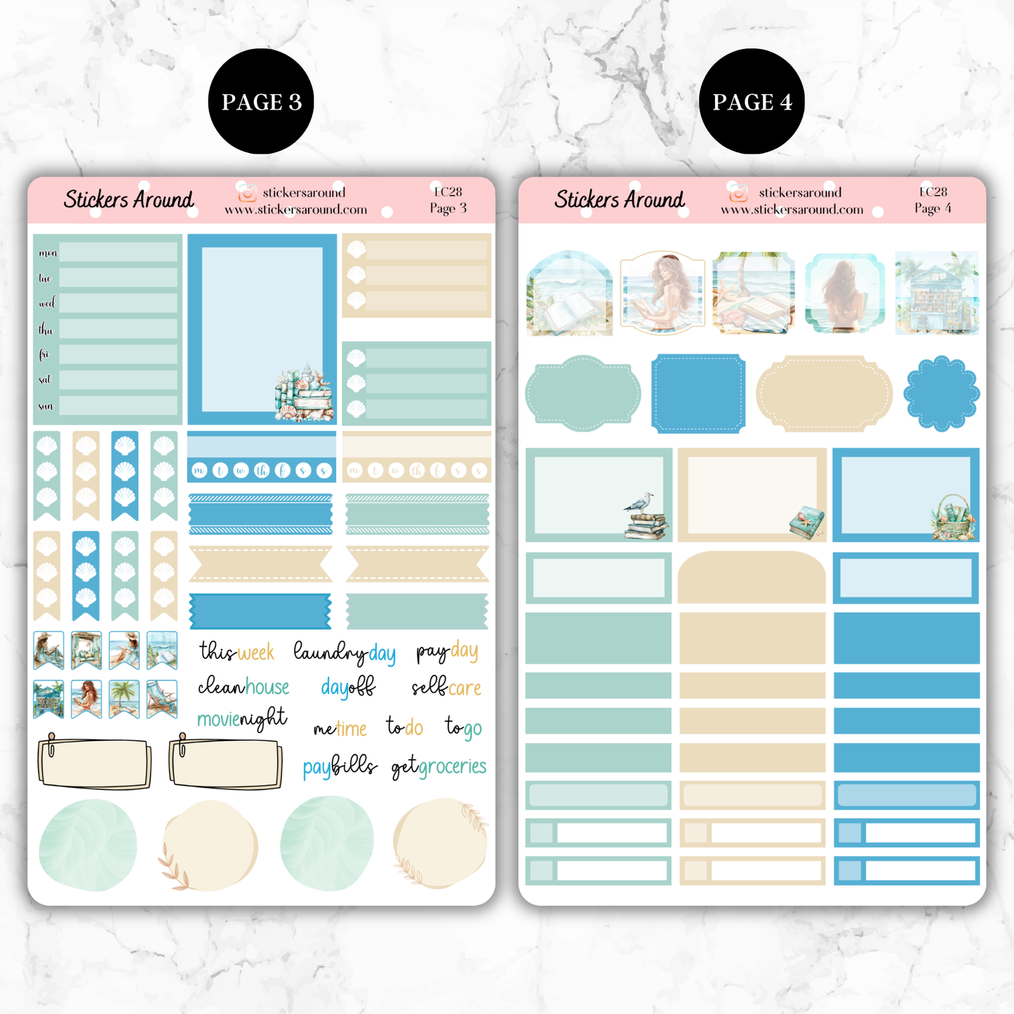 Summer Reading - Vertical Weekly Kit Planner Stickers (New Format)