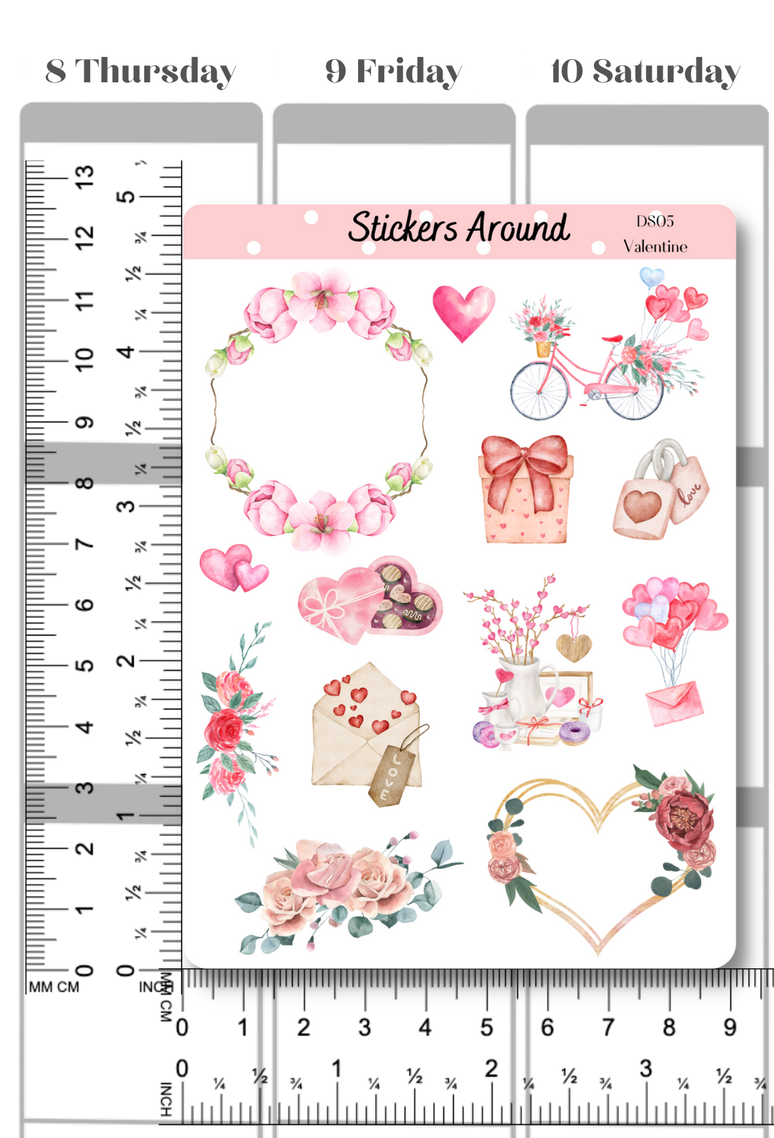Valentine's day Decorative Sticker Sheet