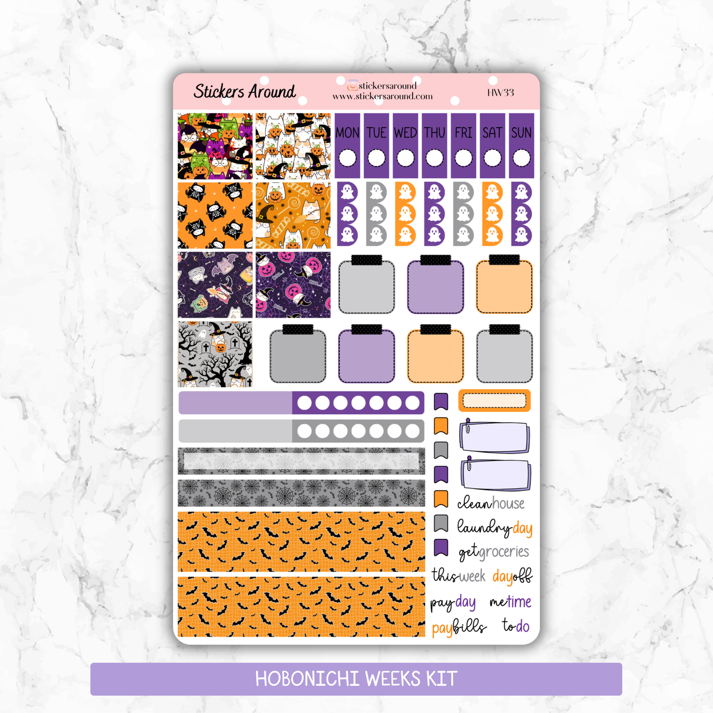 Halloween Cat - Hobonichi Weeks Planner Stickers