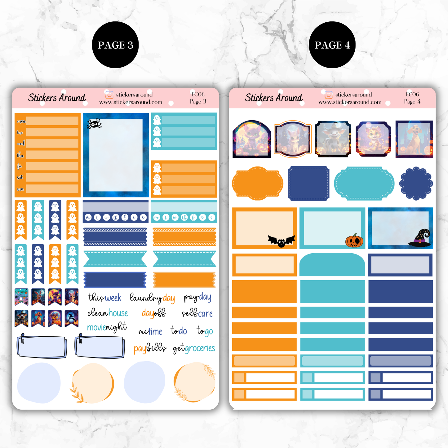 Spookily Cute Halloween Animals Vertical Weekly Kit