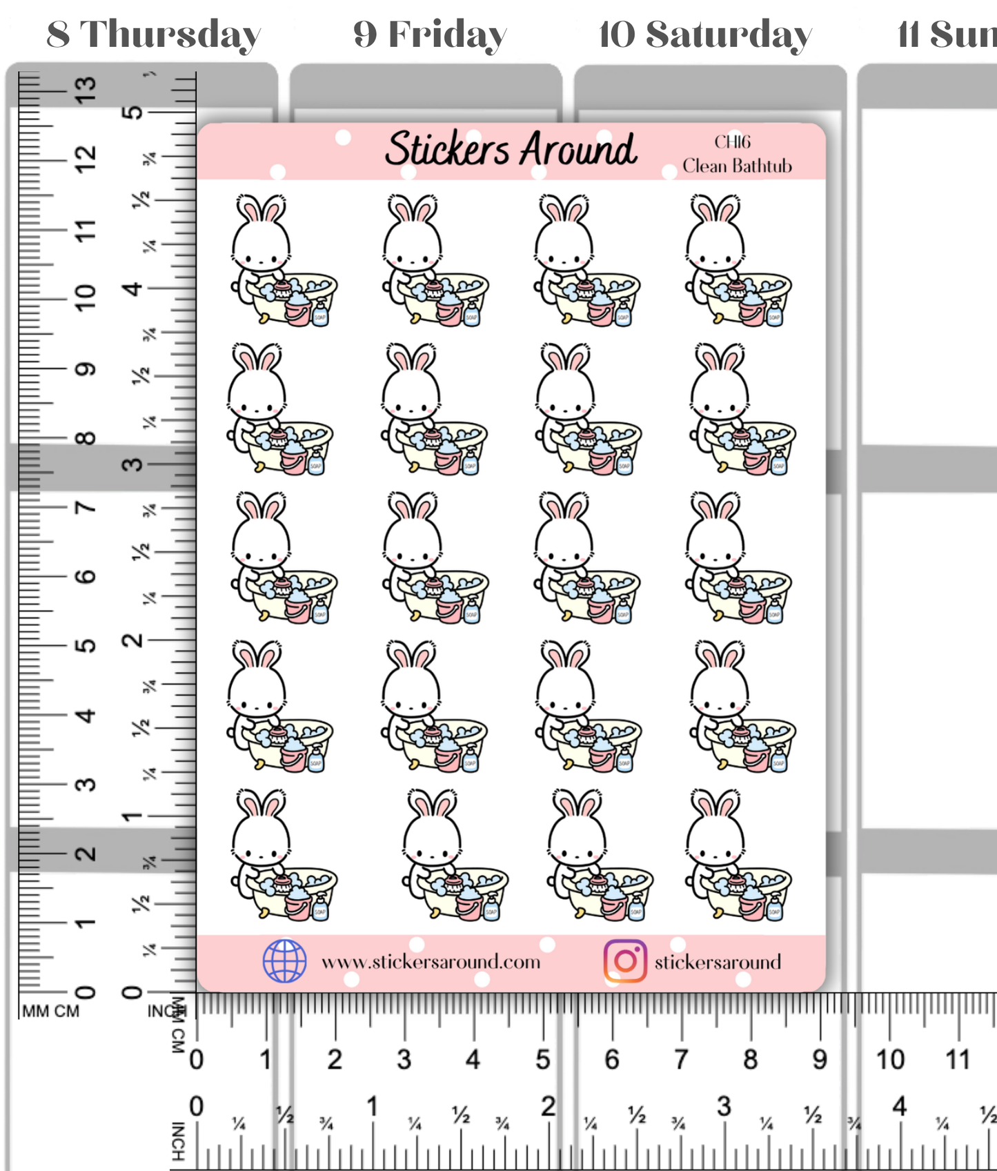 Clean Bathtub Planner Sticker