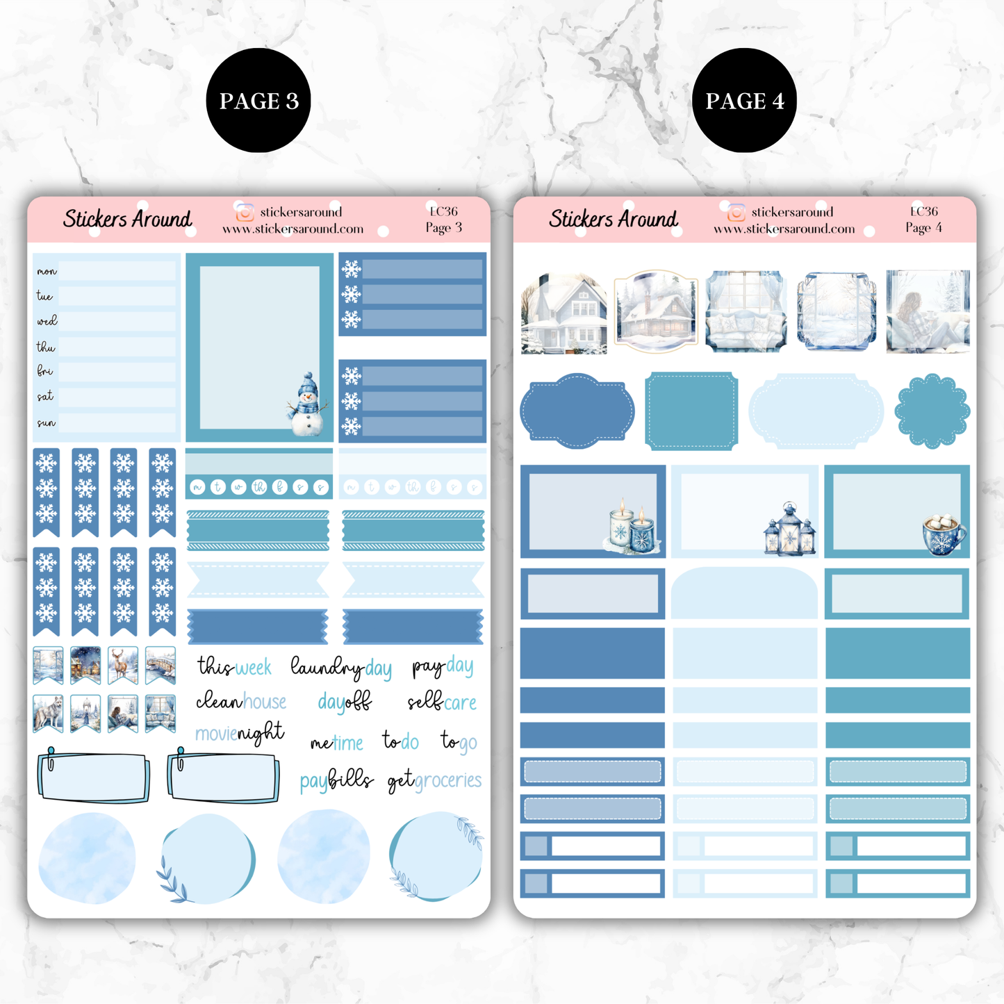 Blue Winter Vertical Kit Stickers (Black Girl Edition)