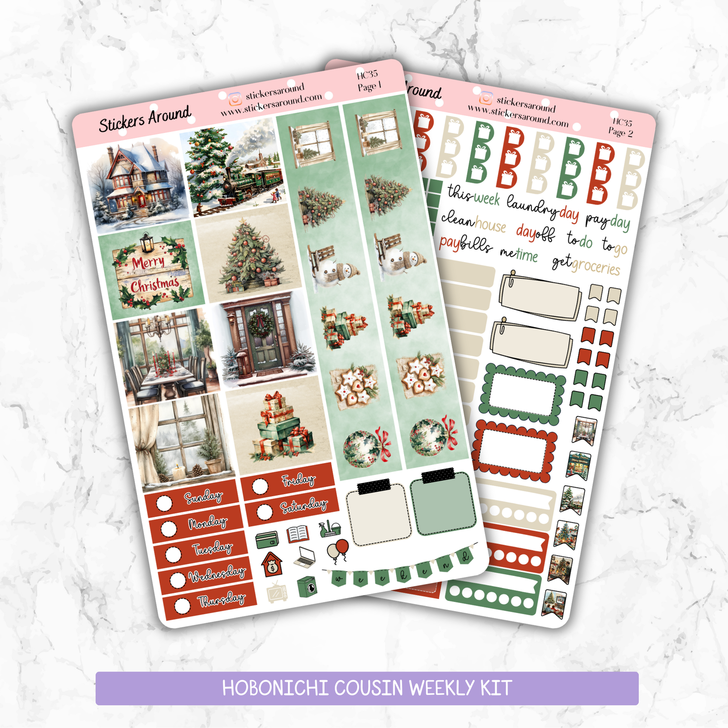 Classic Christmas Hobonichi Cousin Weekly Kit (New format)