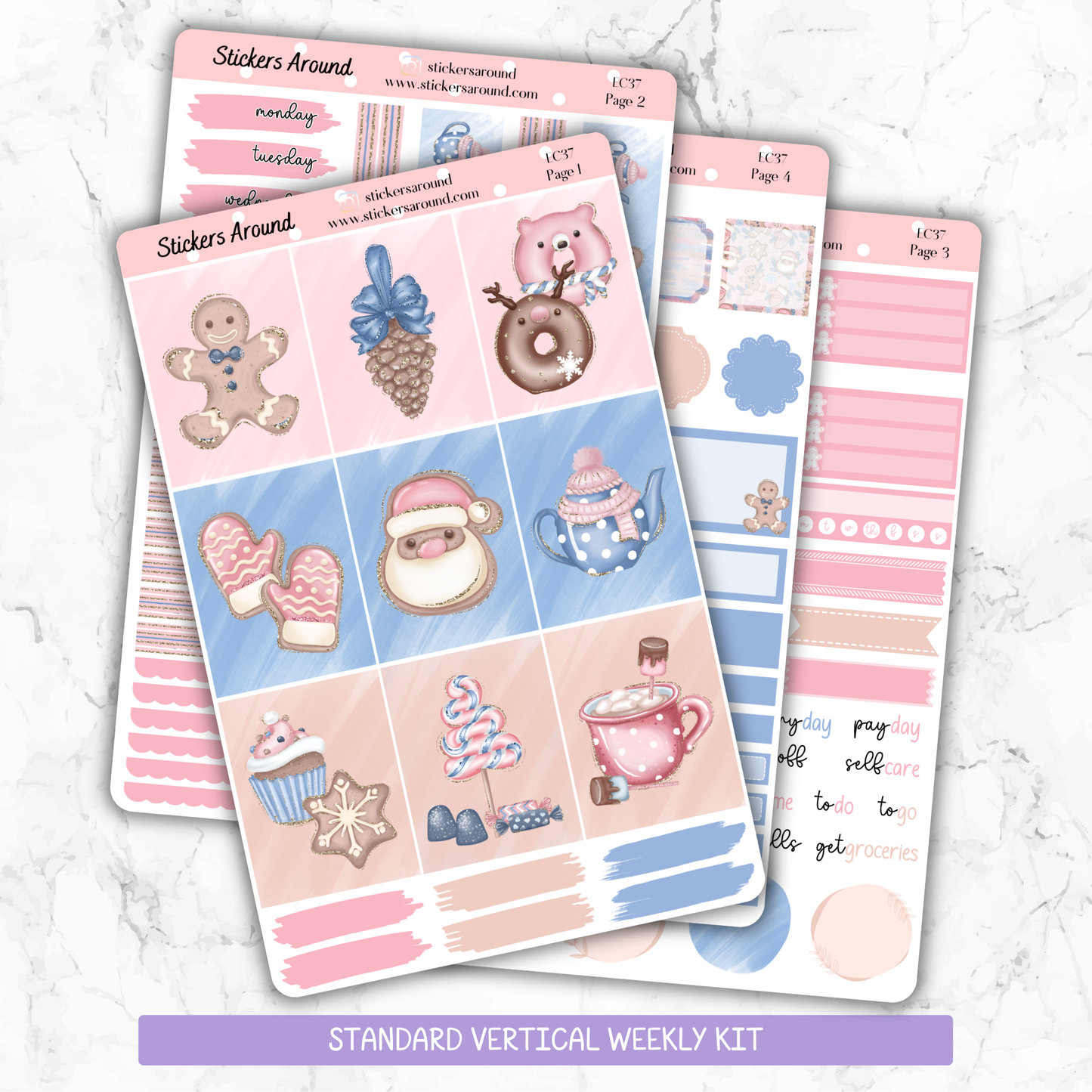 Pastel Christmas Treats Vertical Weekly Kit