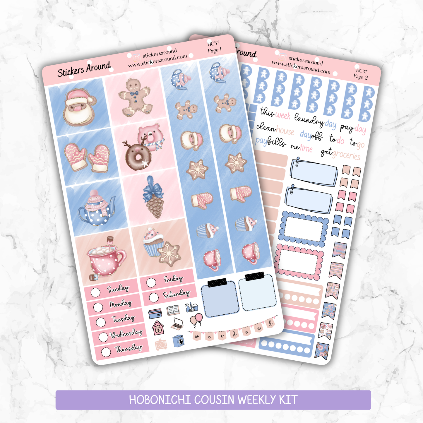 Pastel Christmas Treats Hobonichi Cousin Weekly Kit