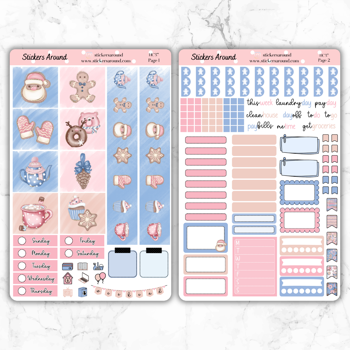 Pastel Christmas Treats Hobonichi Cousin Weekly Kit