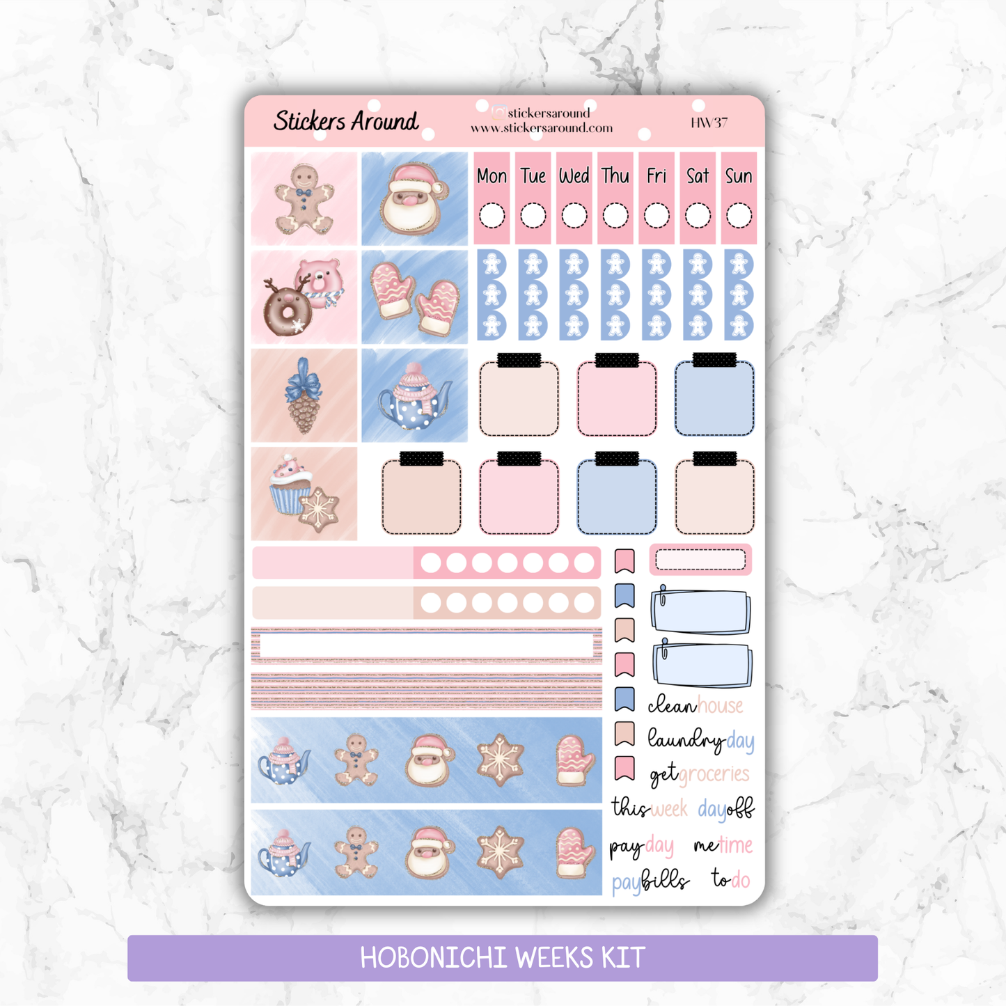 pastel christmas treat weekly planner sticker