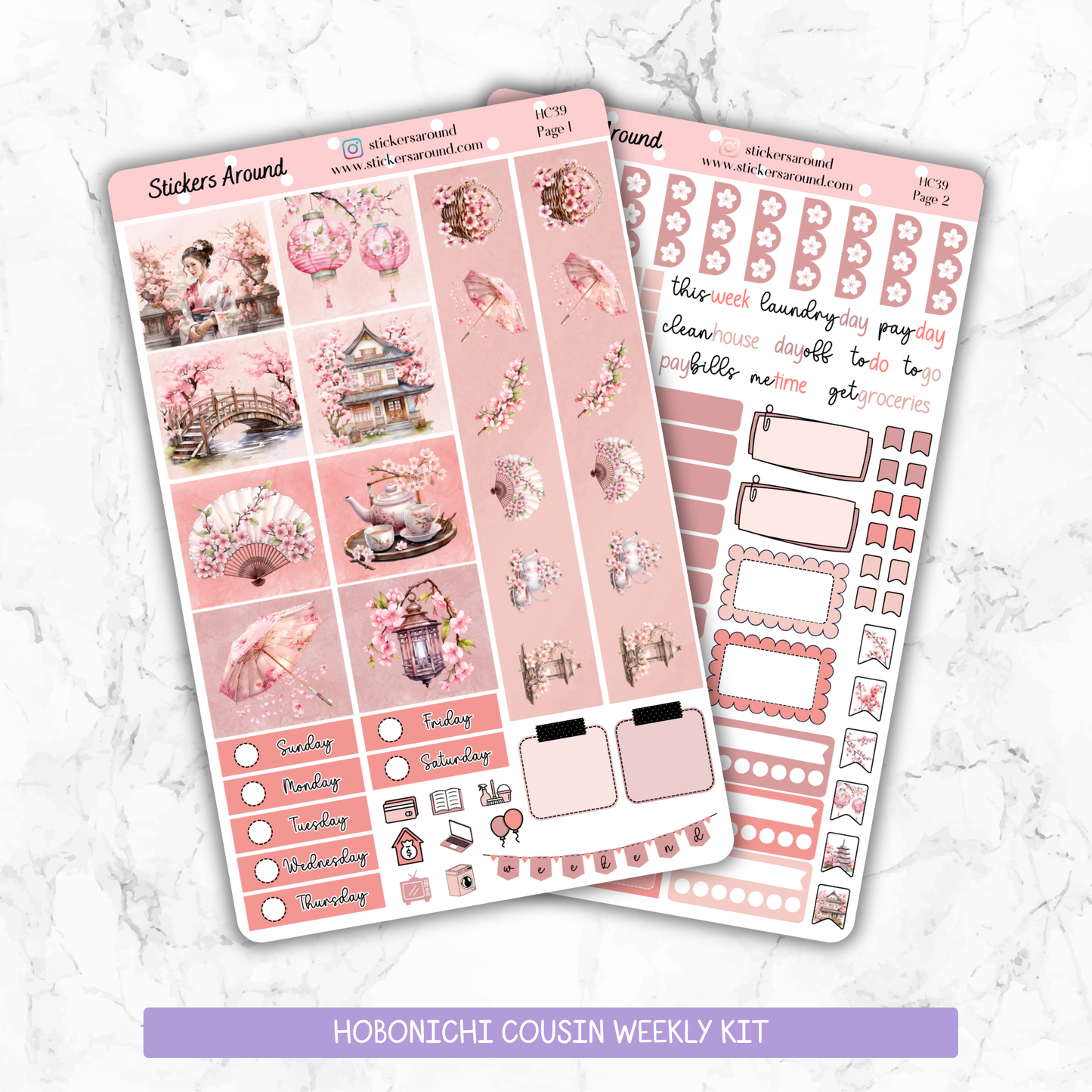 Cherry Blossom (Sakura) Hobonichi Cousin Weekly Kit