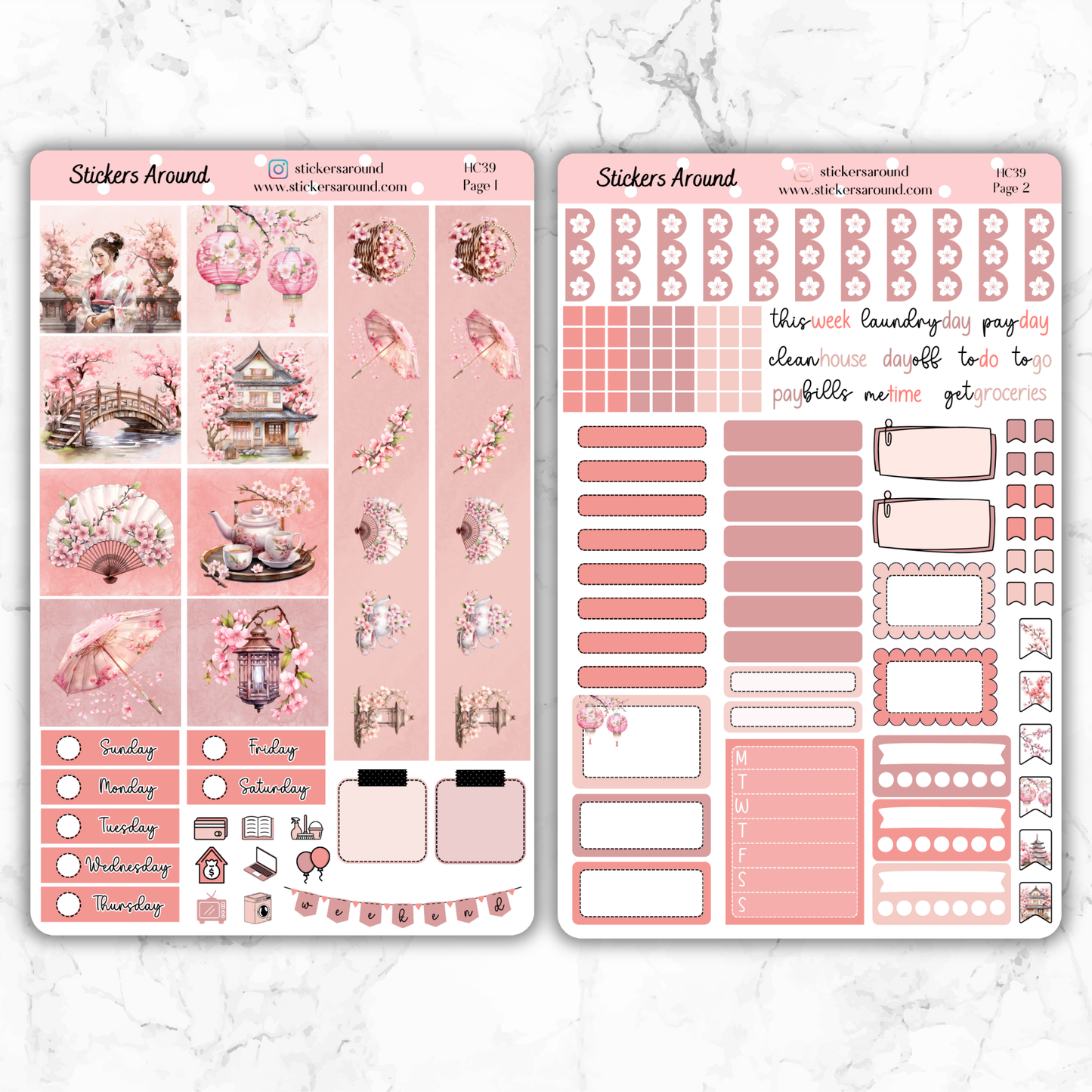 Cherry Blossom (Sakura) Hobonichi Cousin Weekly Kit