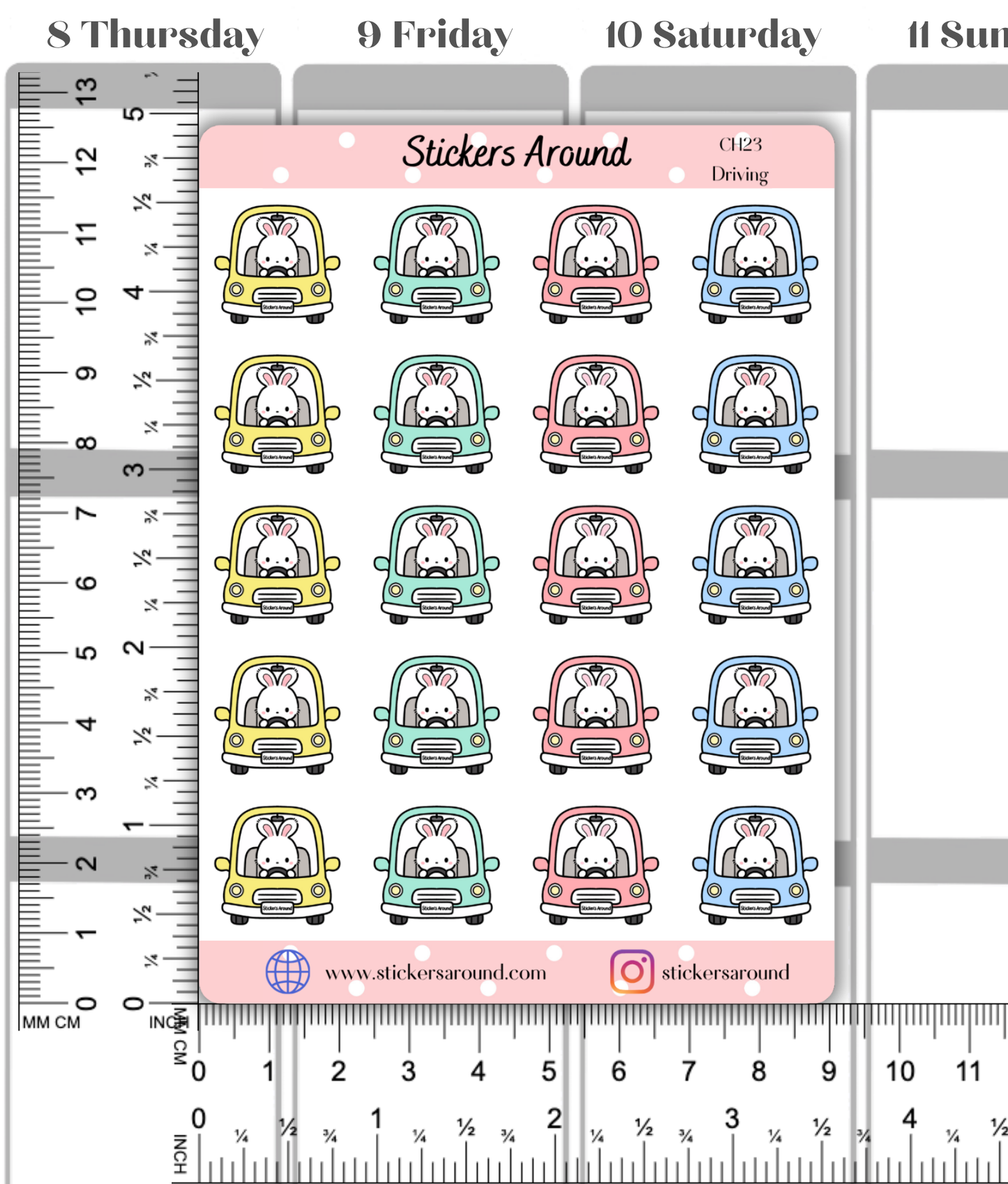 Car Driving Planner Sticker | Road trip Stickers