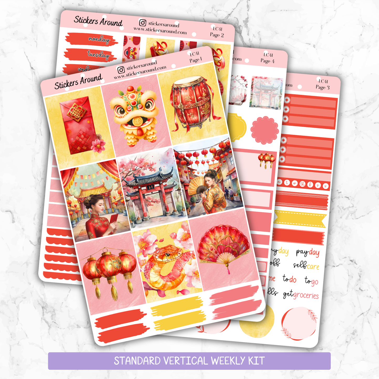 Chinese New Year (Year of the Snake) Vertical Weekly Kit - Year of Snake