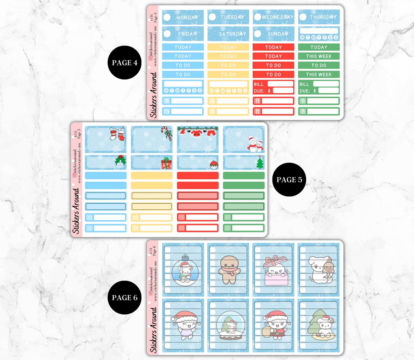 Christmas with Mochi and Toby Vertical Weekly Kit