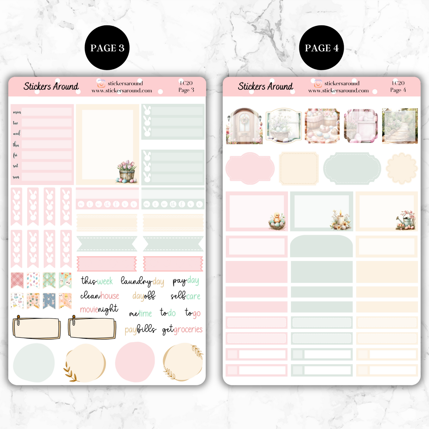 Easter - Vertical Weekly Kit Planner Stickers