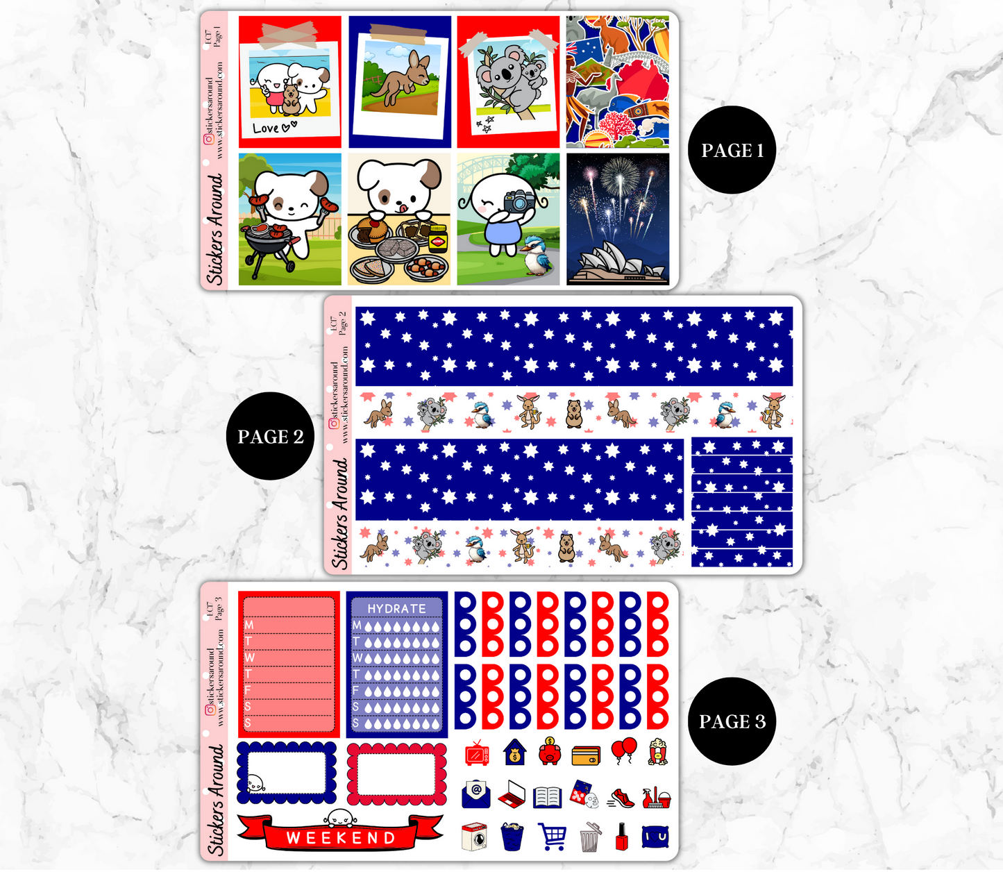Australia day with Mochi and Toby Vertical Weekly Kit