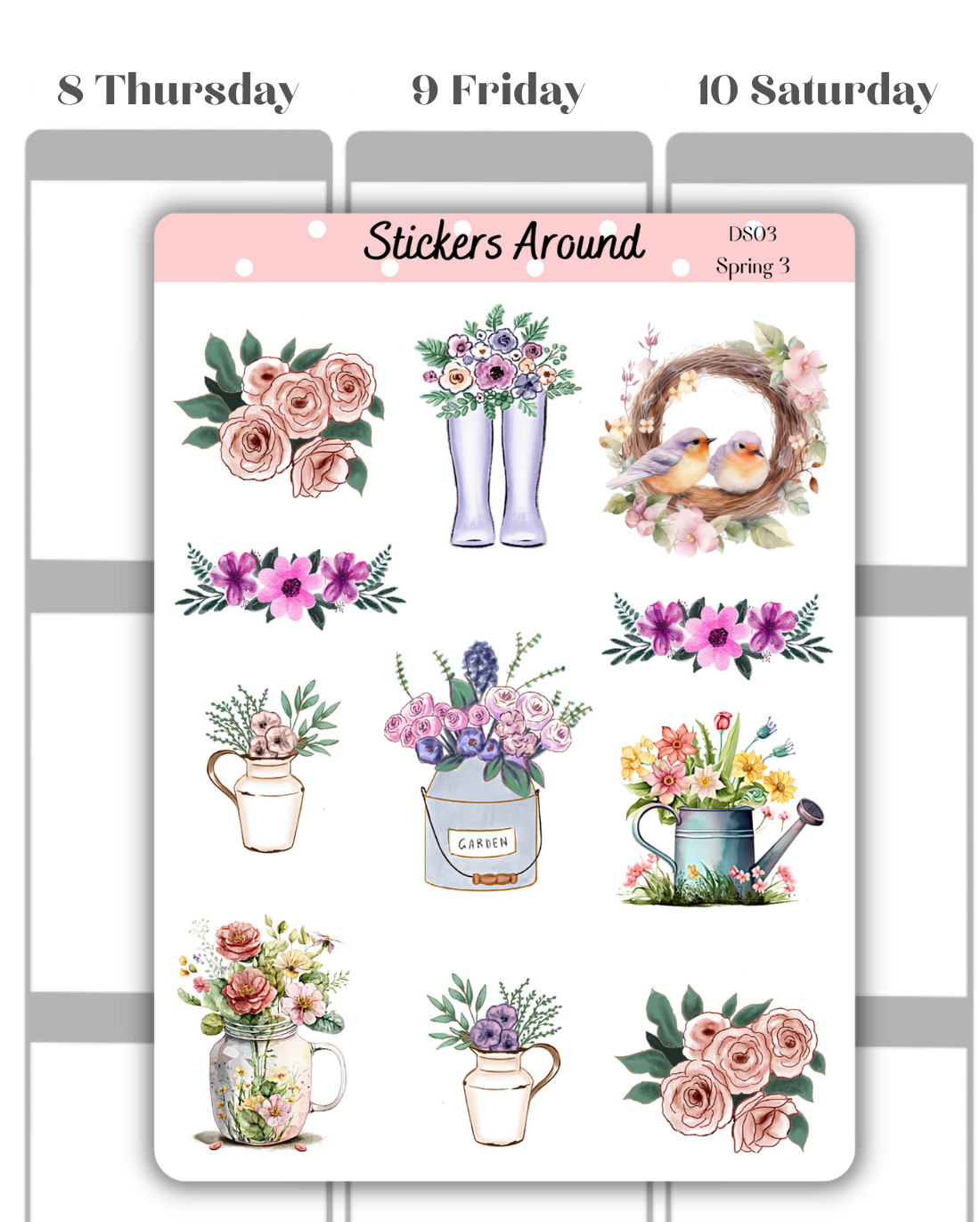 Spring Decorative Sticker Sheet #3