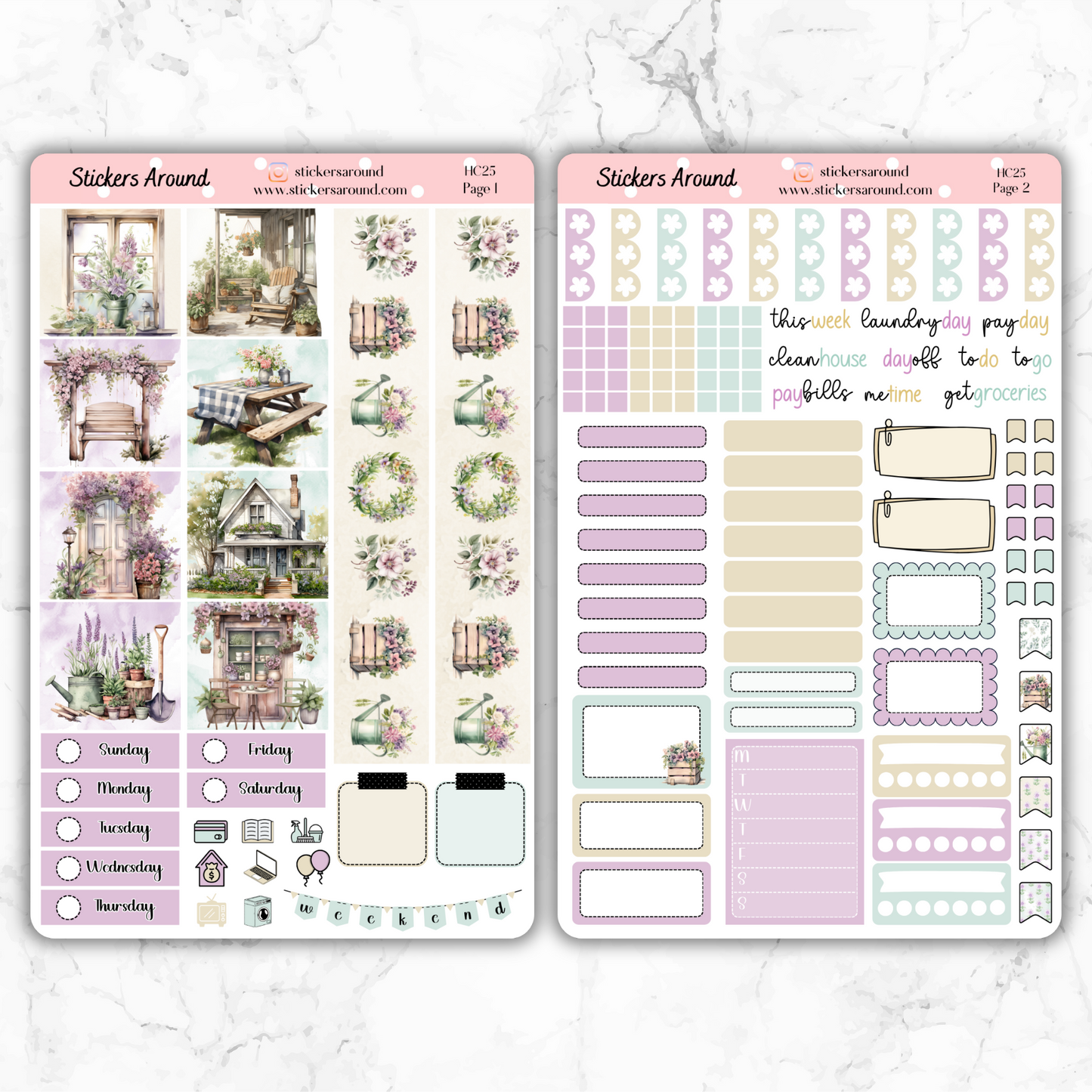 Rustic Spring - Hobonichi Cousin Weekly Kit Planner Stickers