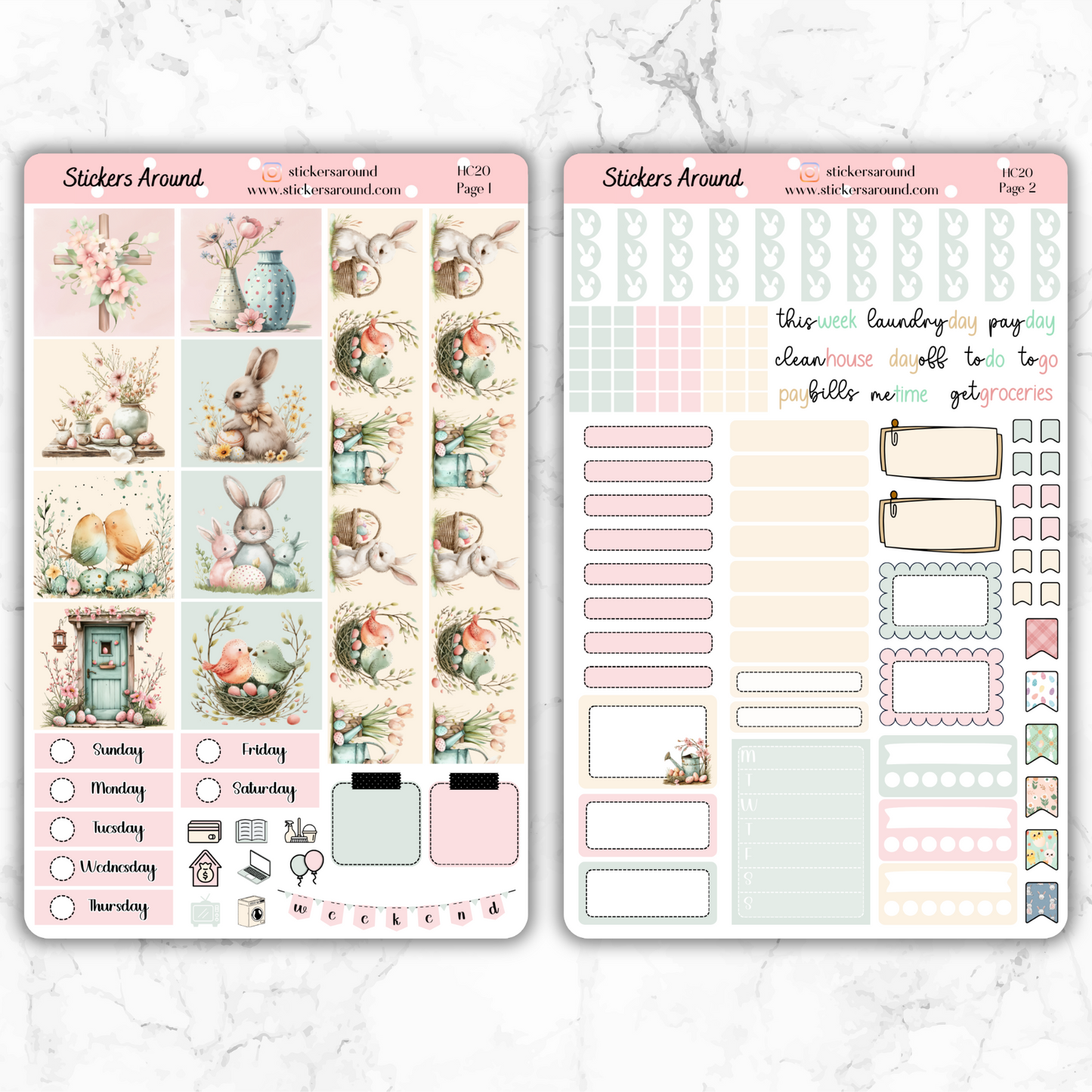 Easter - Hobonichi Cousin Weekly Kit Planner Stickers