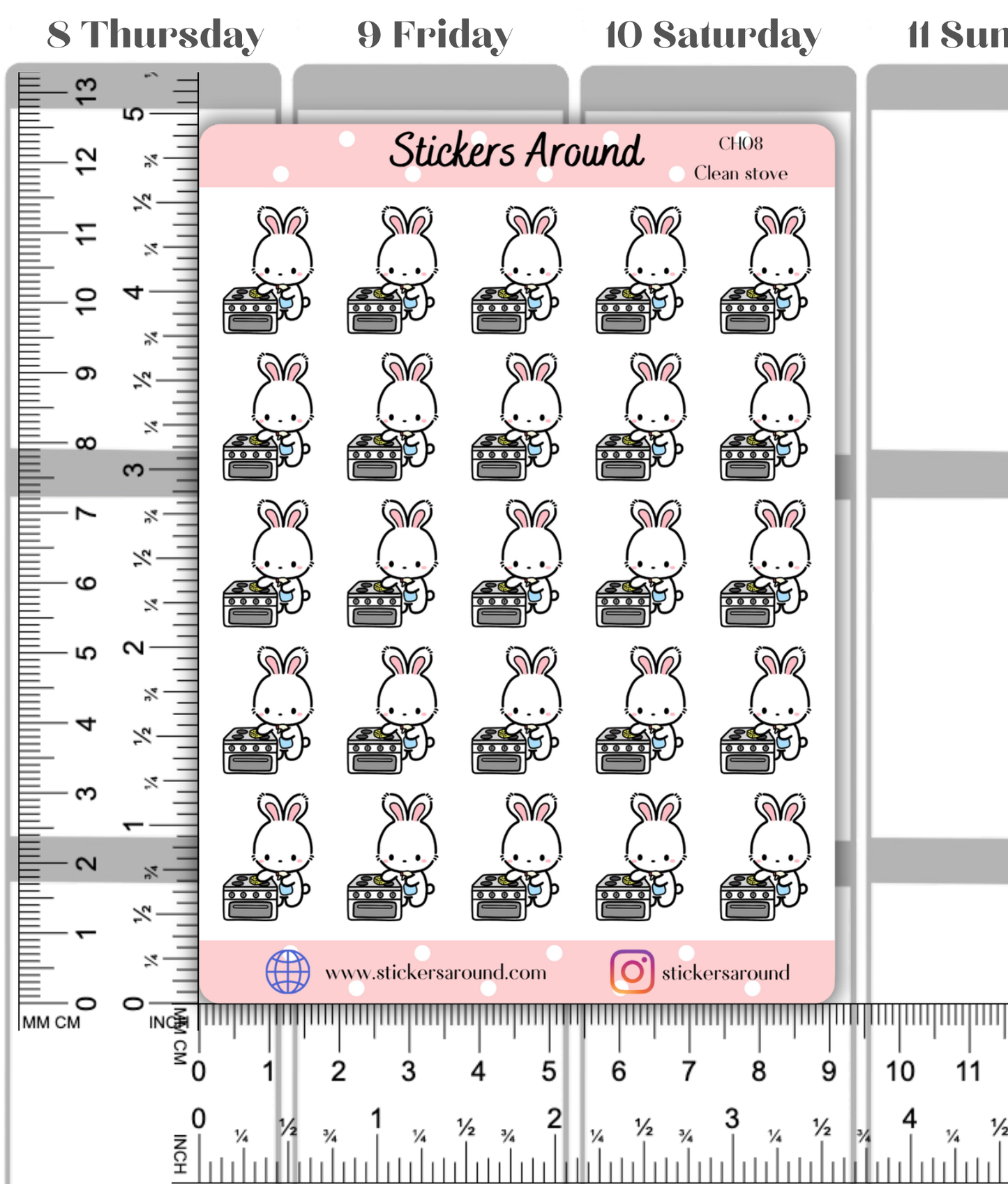 Stove Top Cleaning Planner Stickers