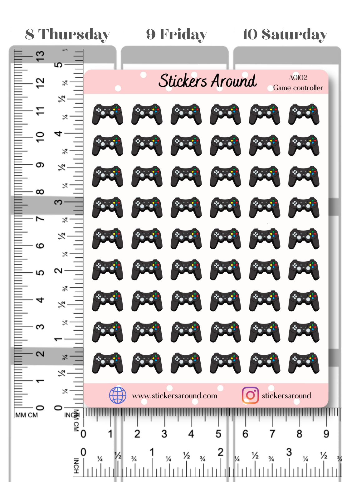 Video Game Controller Planner Stickers