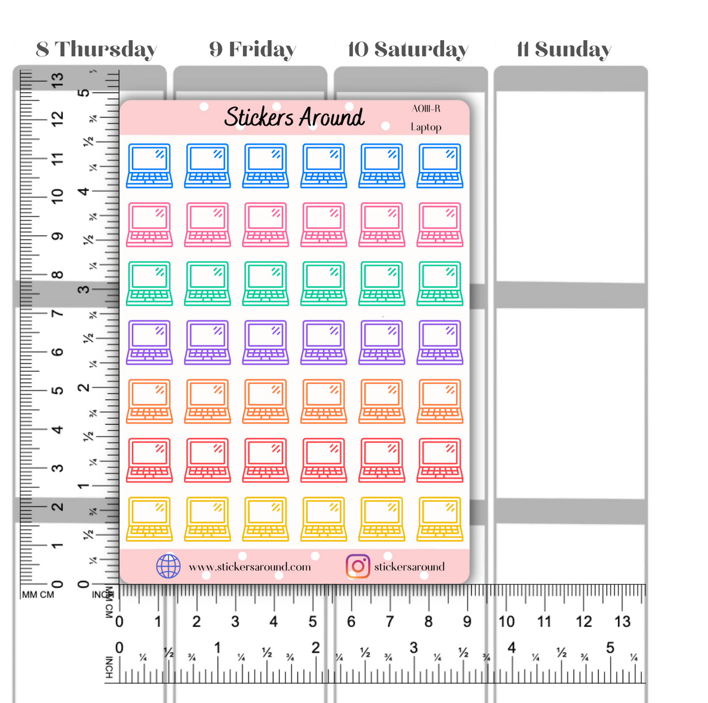 Laptop Icon Planner Stickers