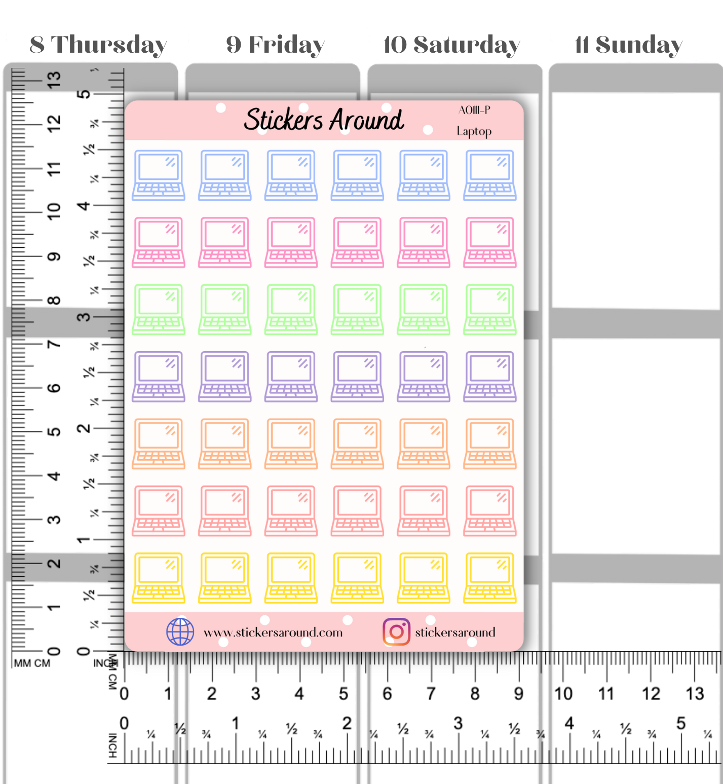 Laptop Icon Planner Stickers