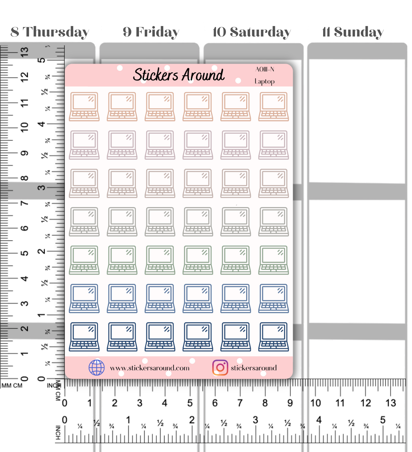 Laptop Icon Planner Stickers