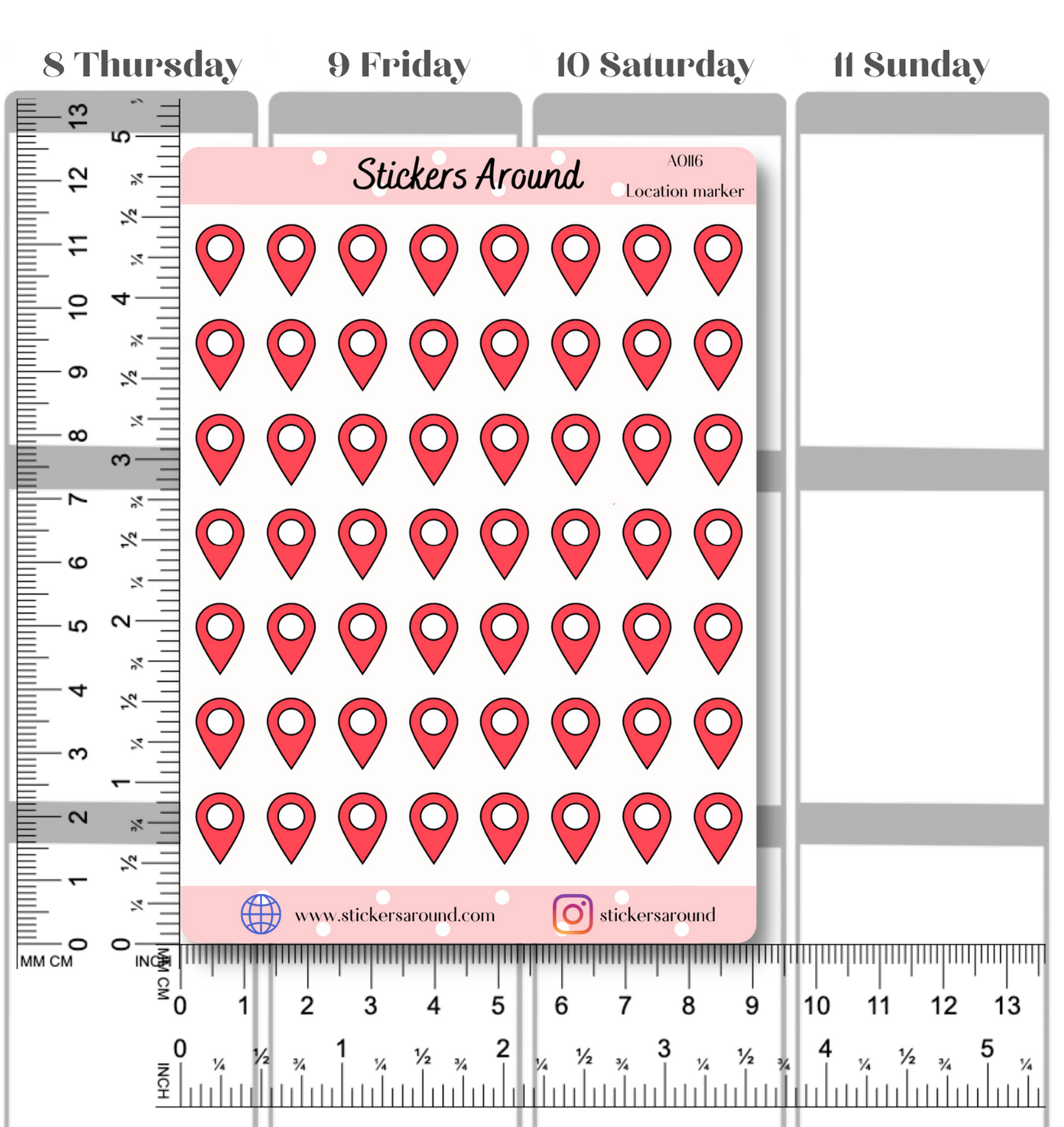 Location Marker Icon Planner Sticker