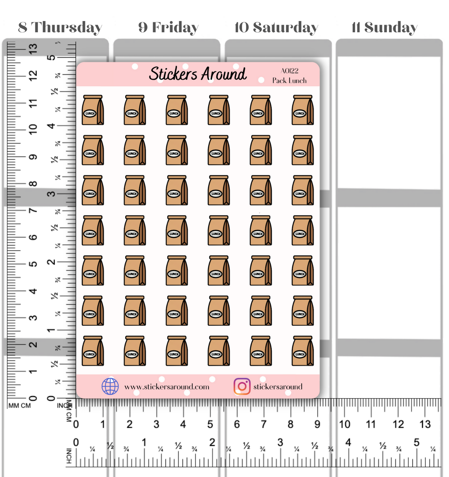 Pack Lunch Bag Icon Planner Sticker