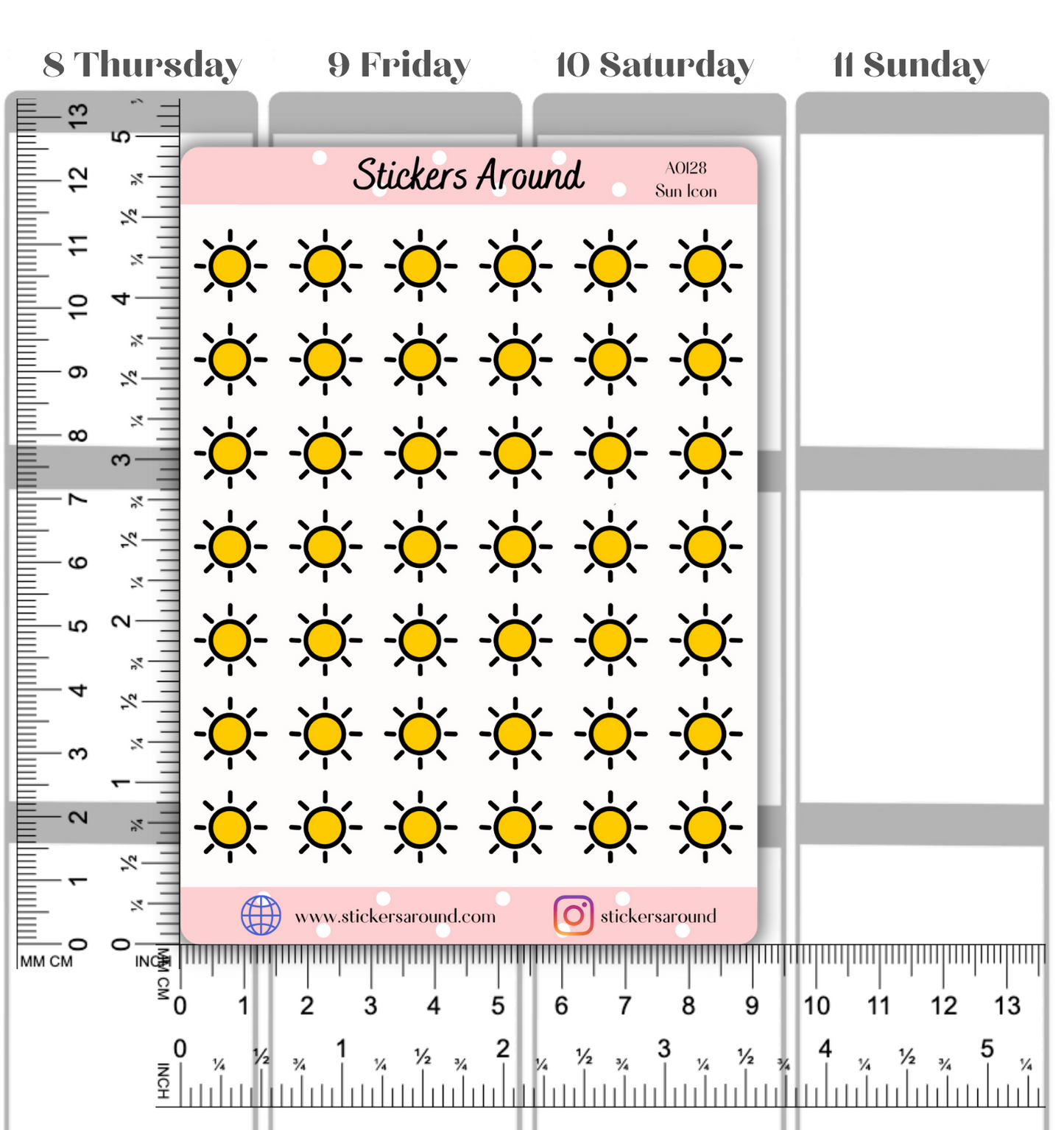 Sun Icon Planner Stickers