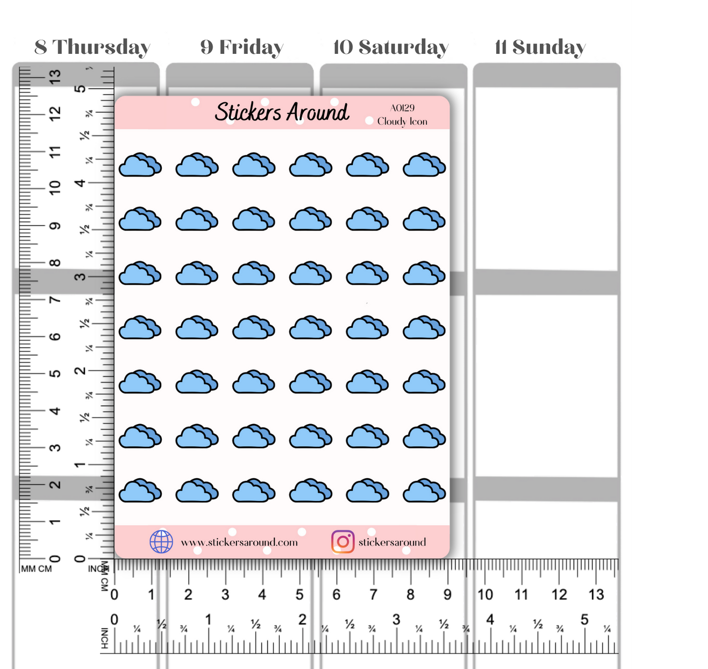 Cloudy Weather Icon Planner Stickers