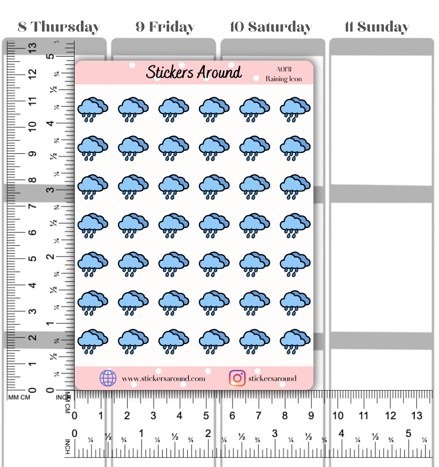 Rain Icon Planner Stickers