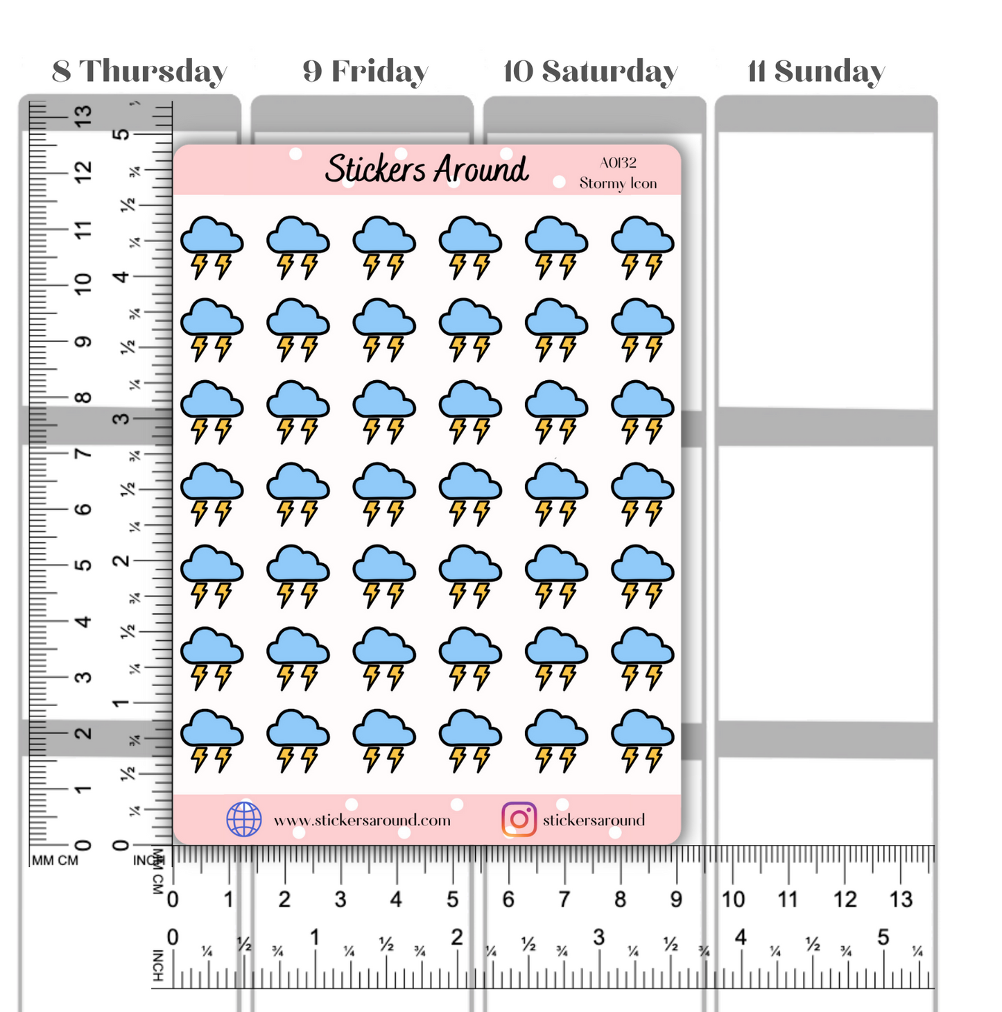 Stormy Weather Icon Planner Stickers