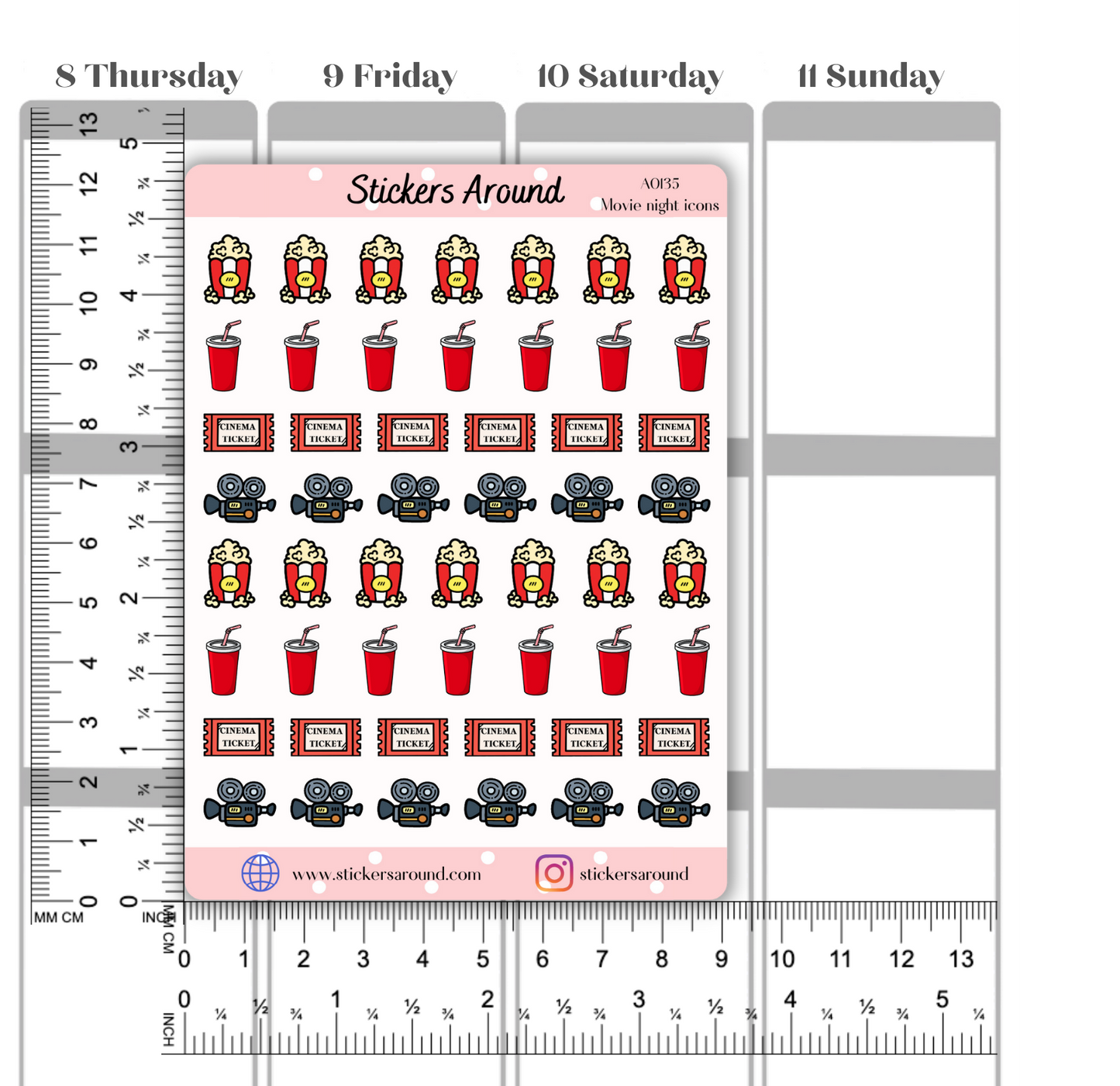 Movie Time Icons Planner Sticker