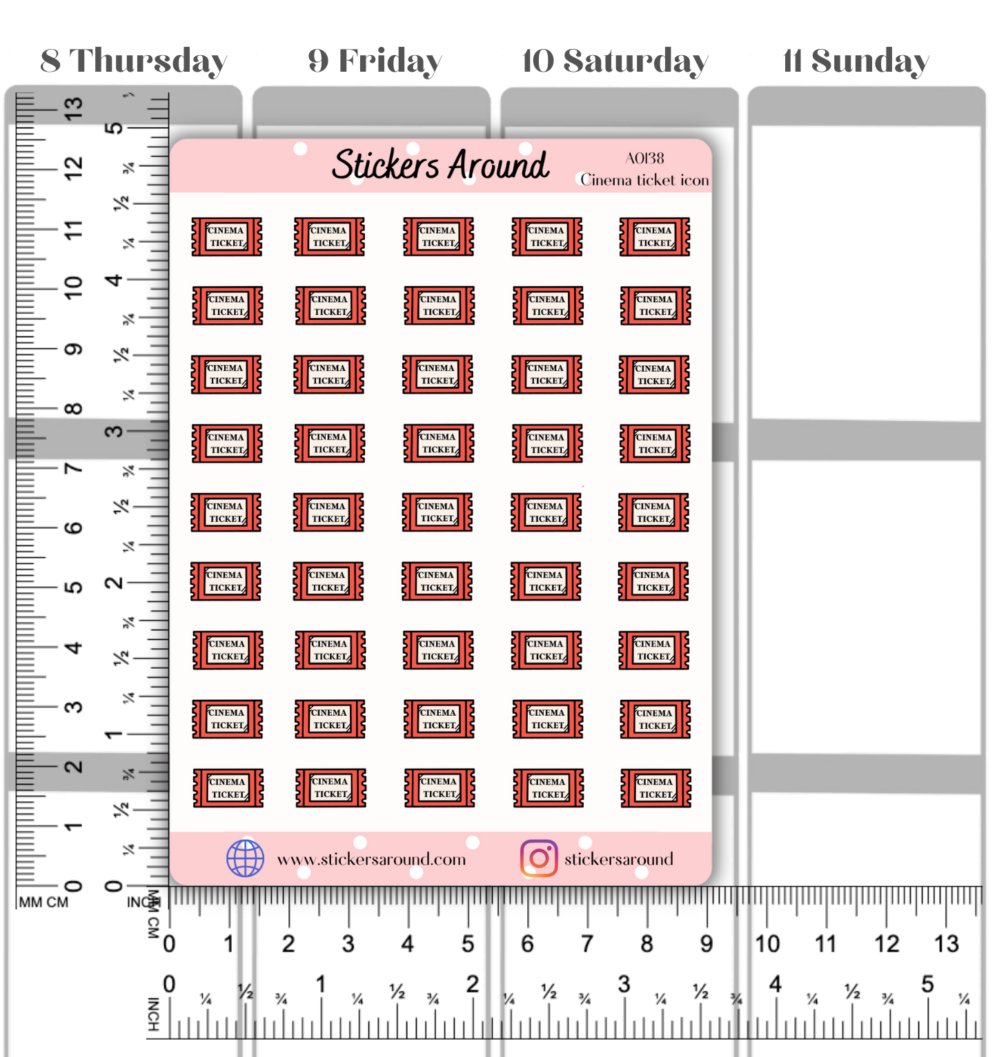 Cinema Ticket Planner Sticker