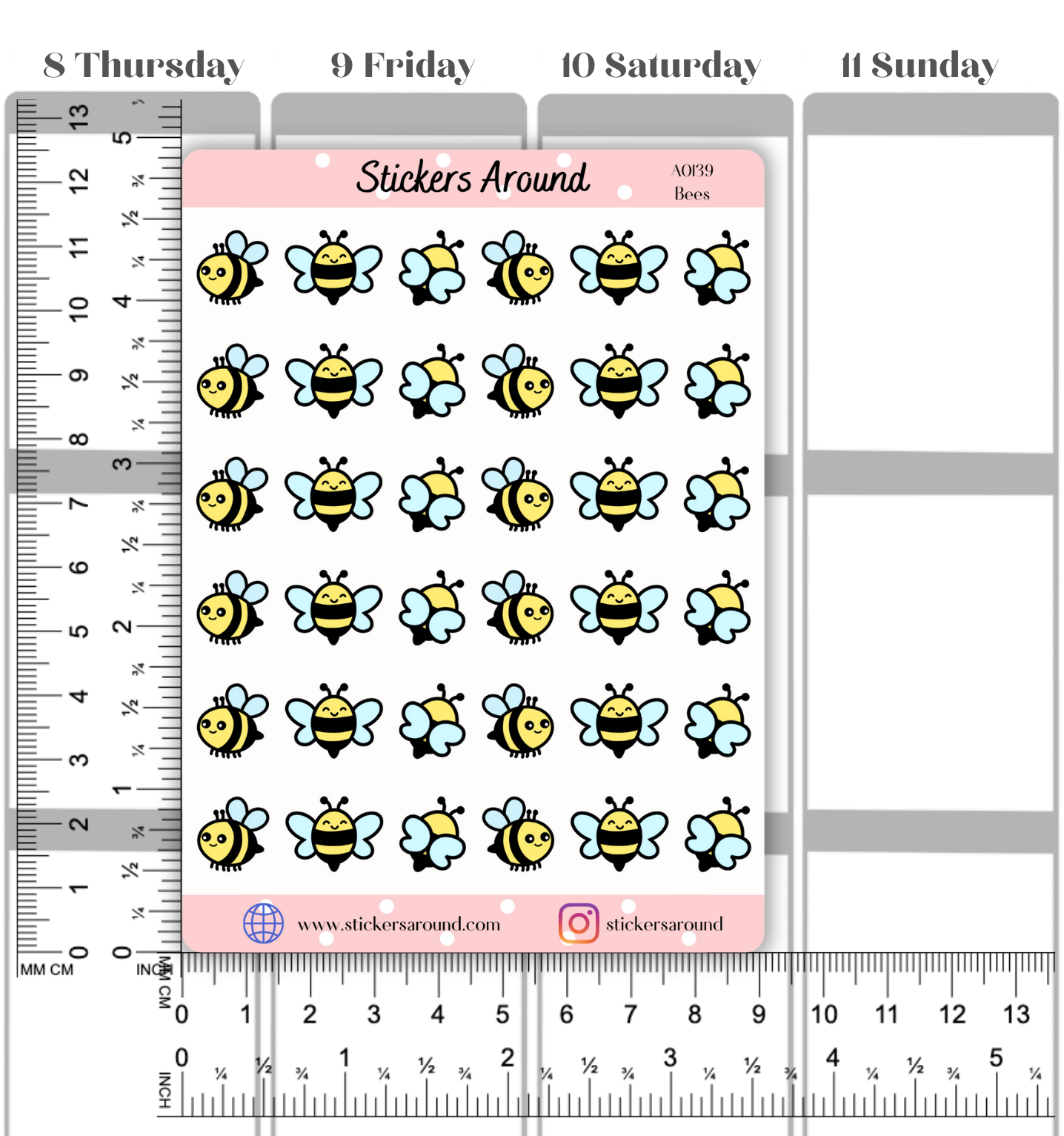 Cute Bee Planner Sticker