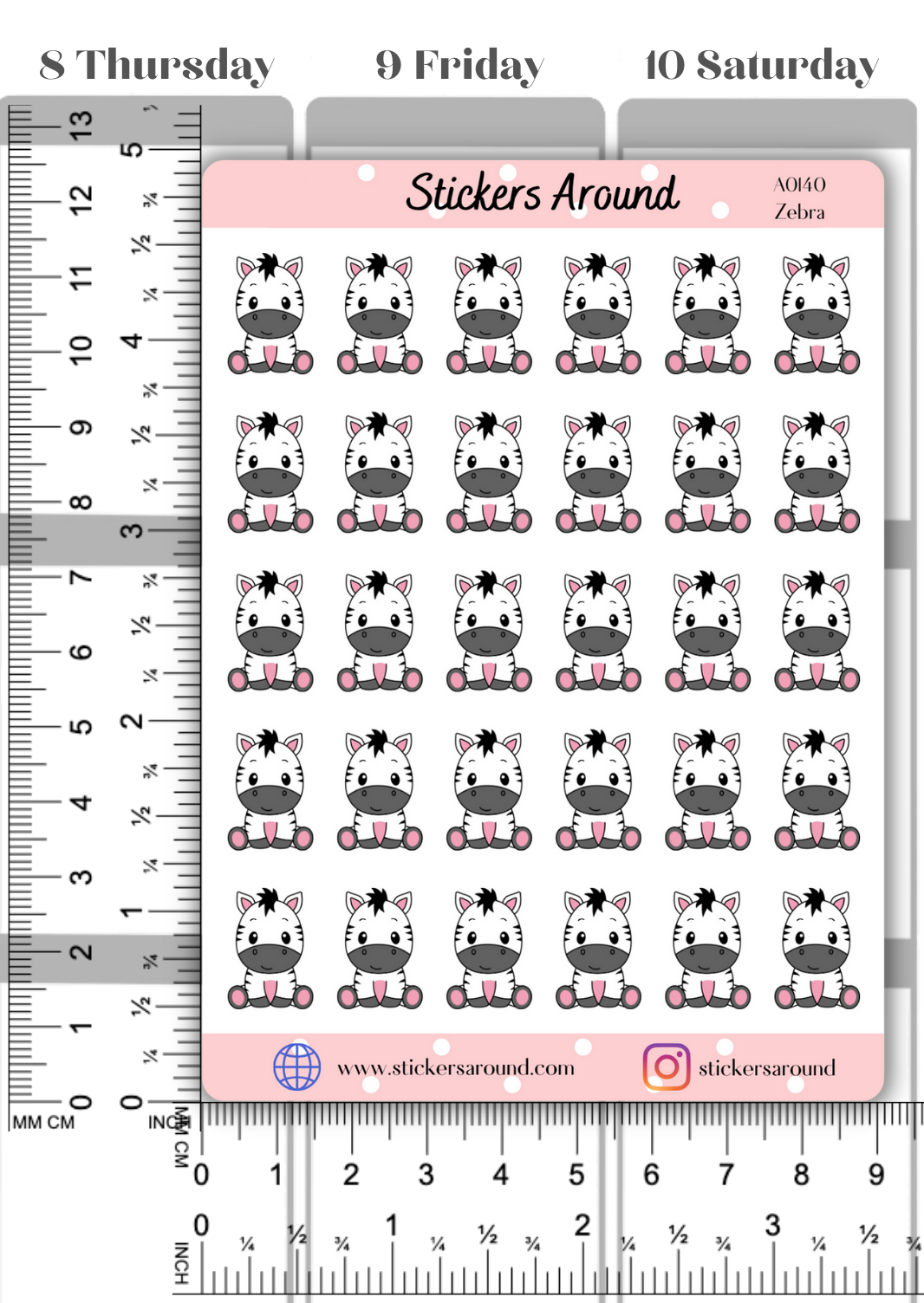 Cute Zebra Planner Sticker