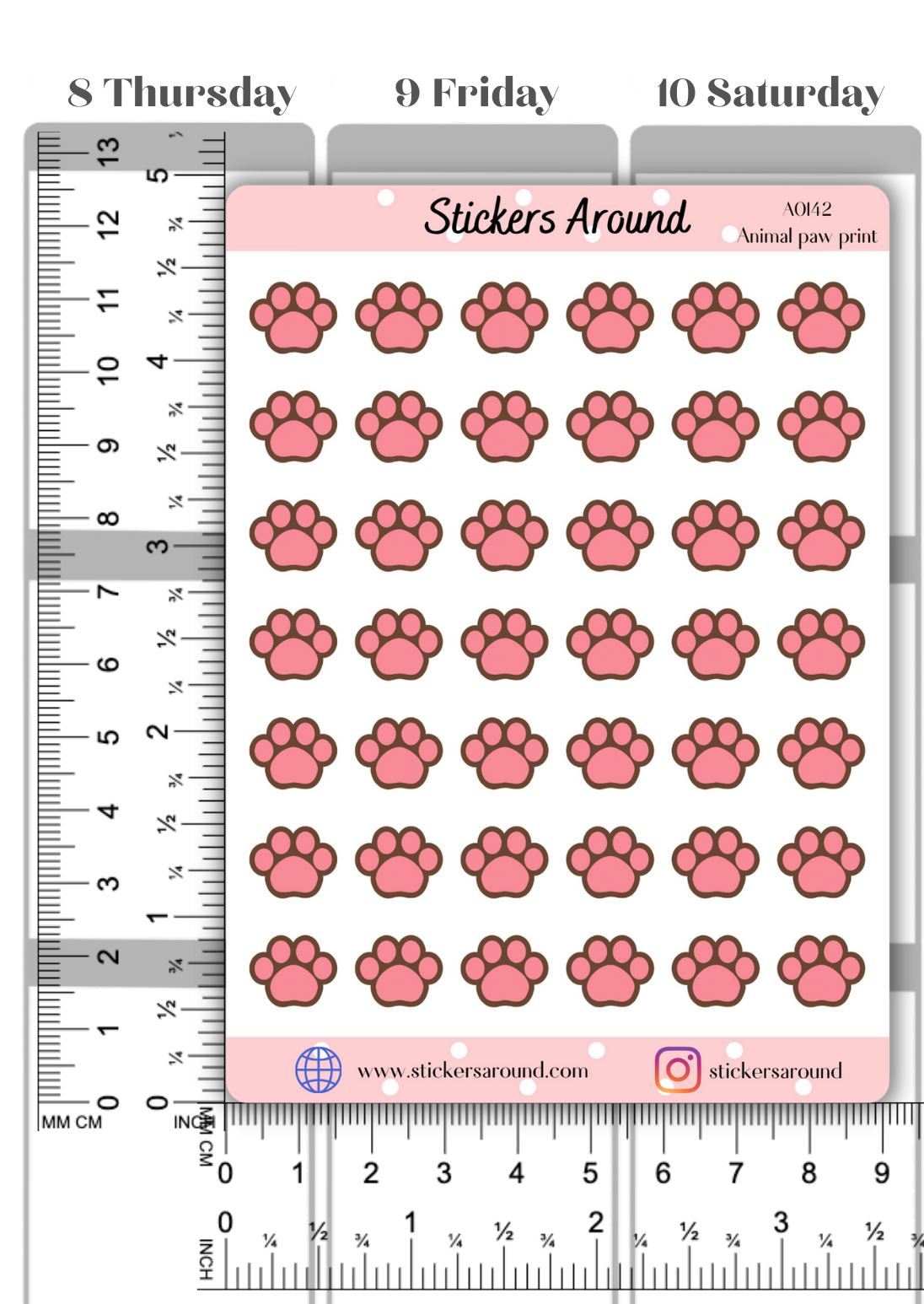 Animal Paw Print Icon Planner Sticker