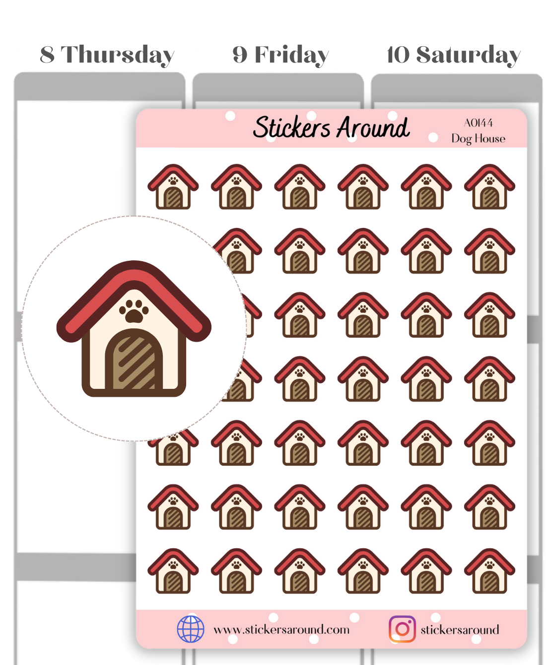 Dog House Icon Planner Sticker