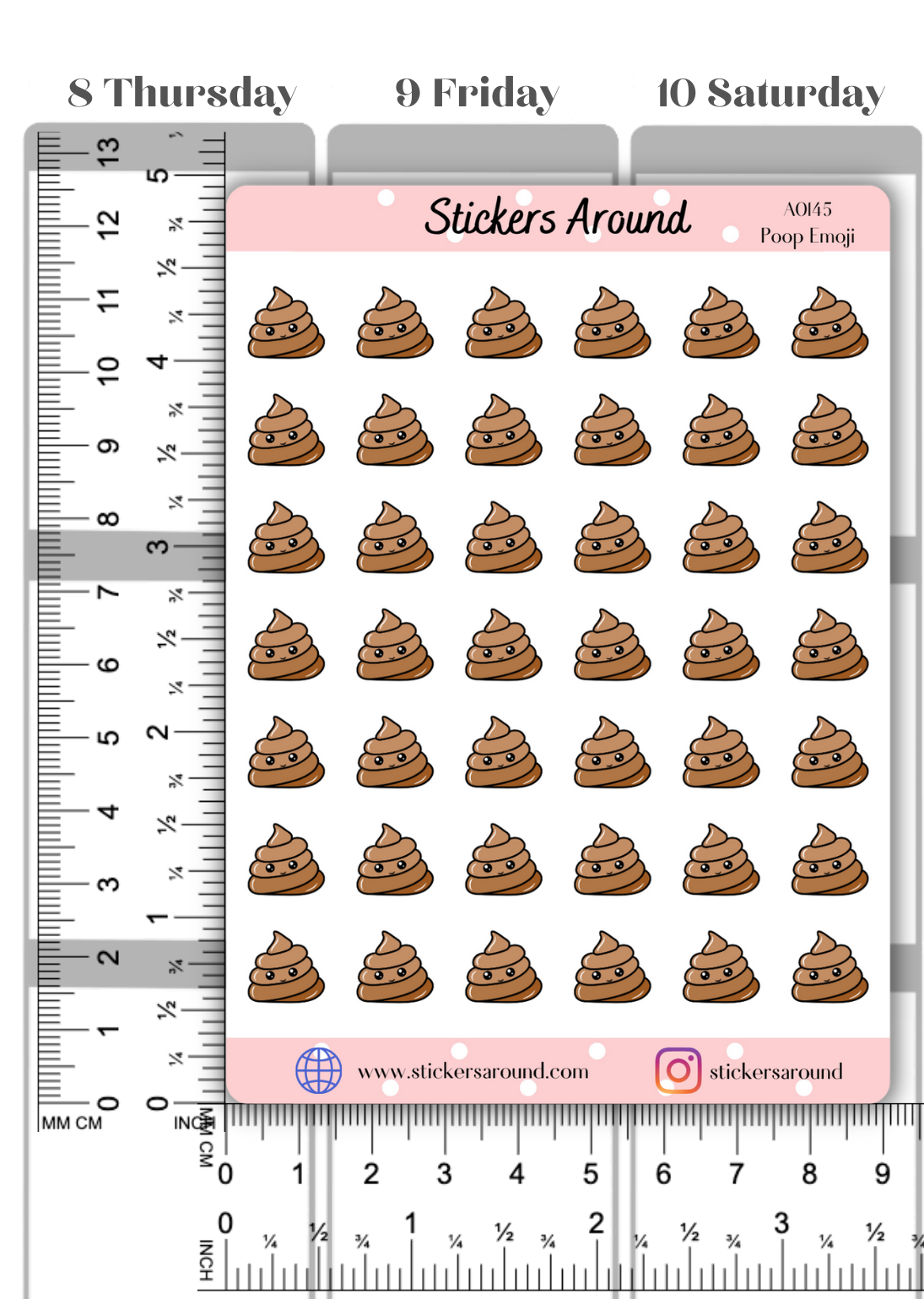 Cute Poop Emoji Planner Sticker