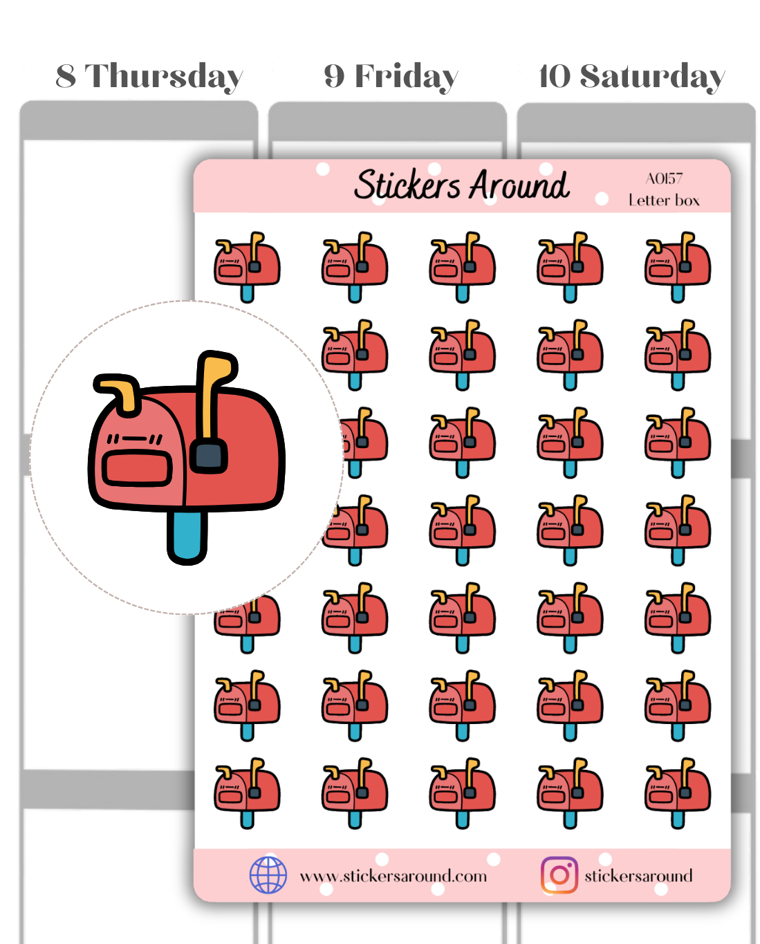 letter box planner sticker