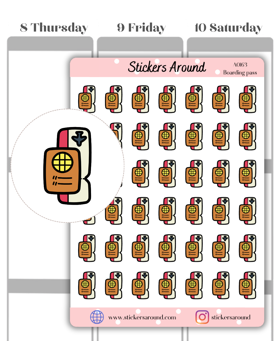 boarding pass planning sticker