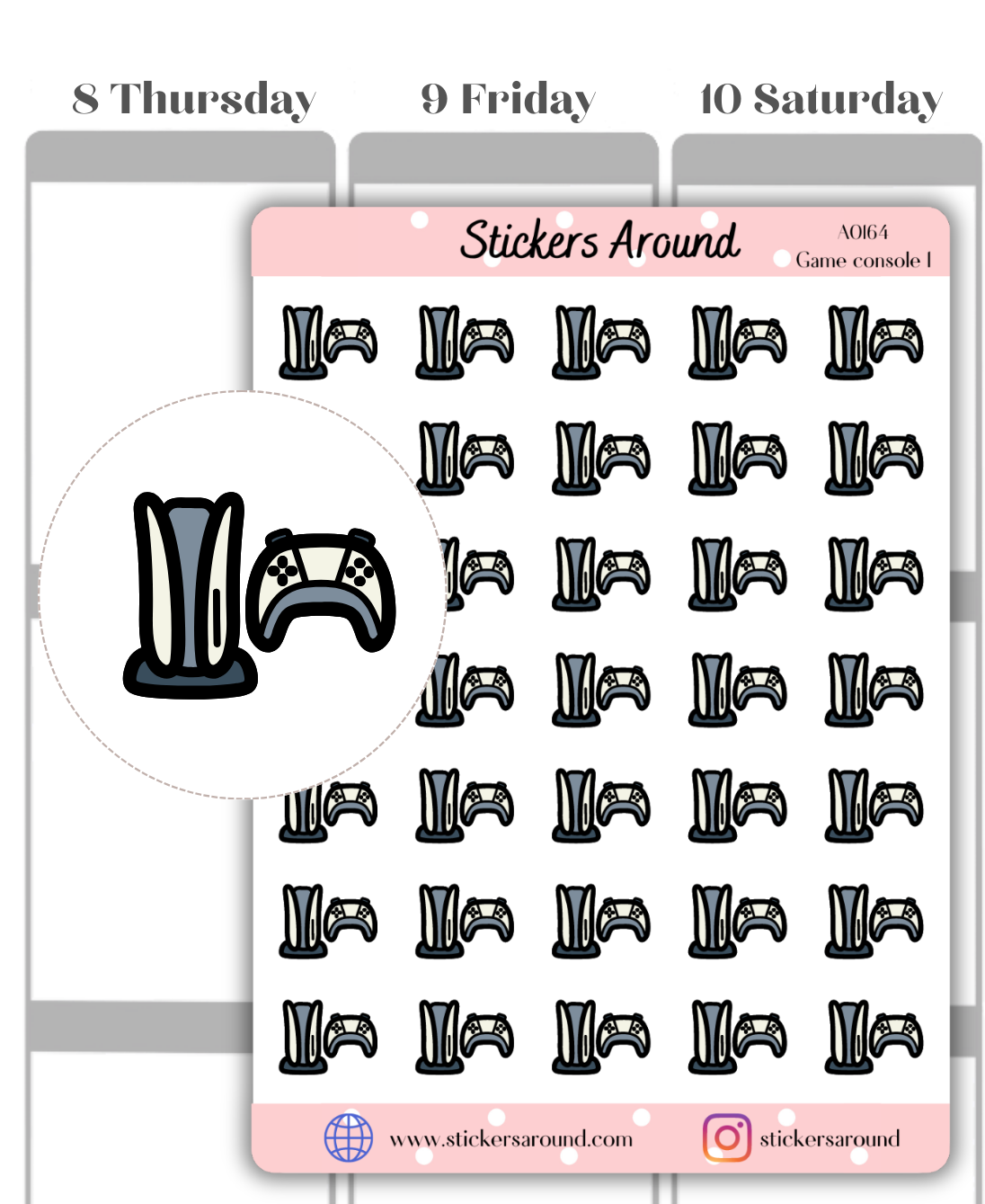 game console planner sticker