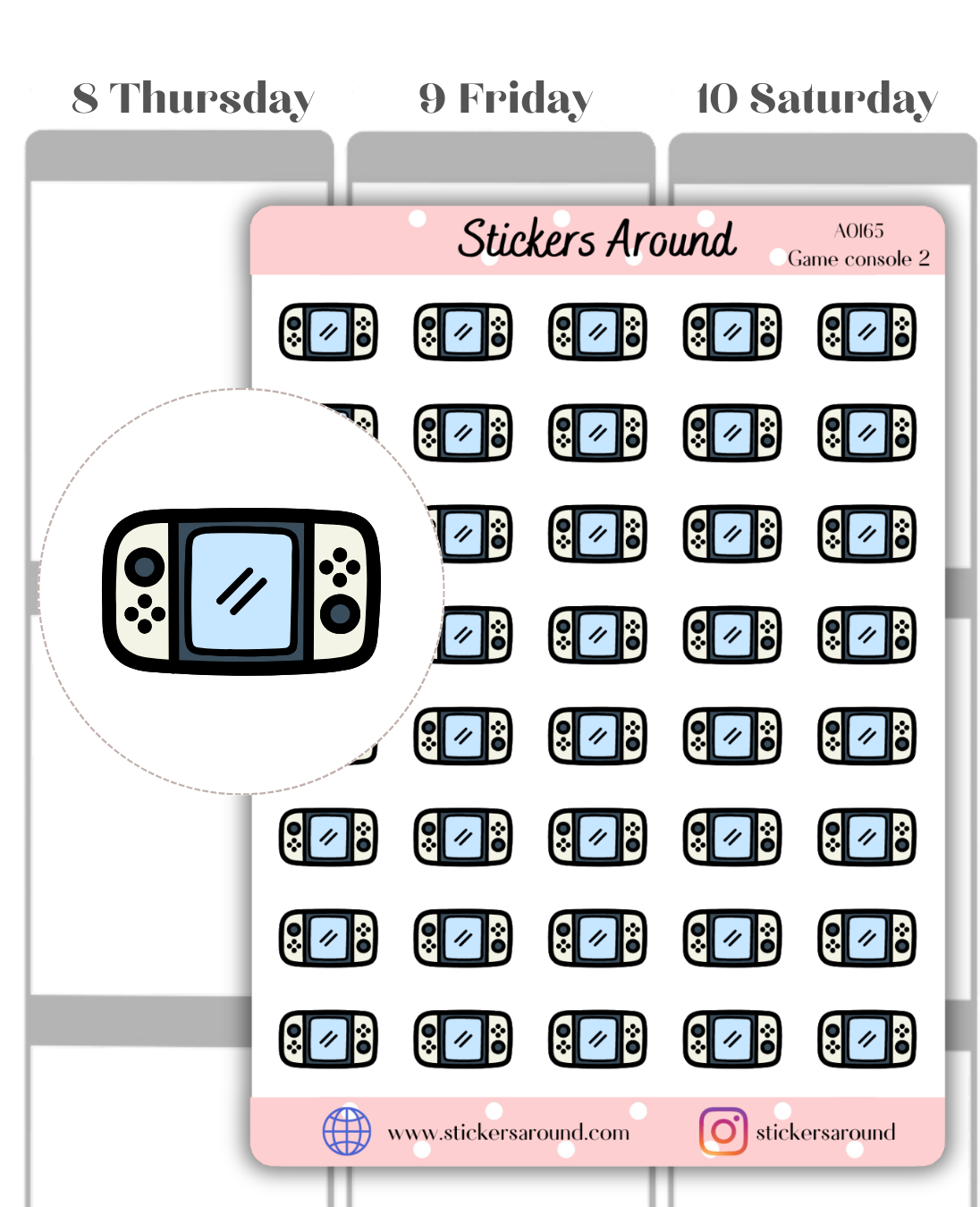video game console planner sticker