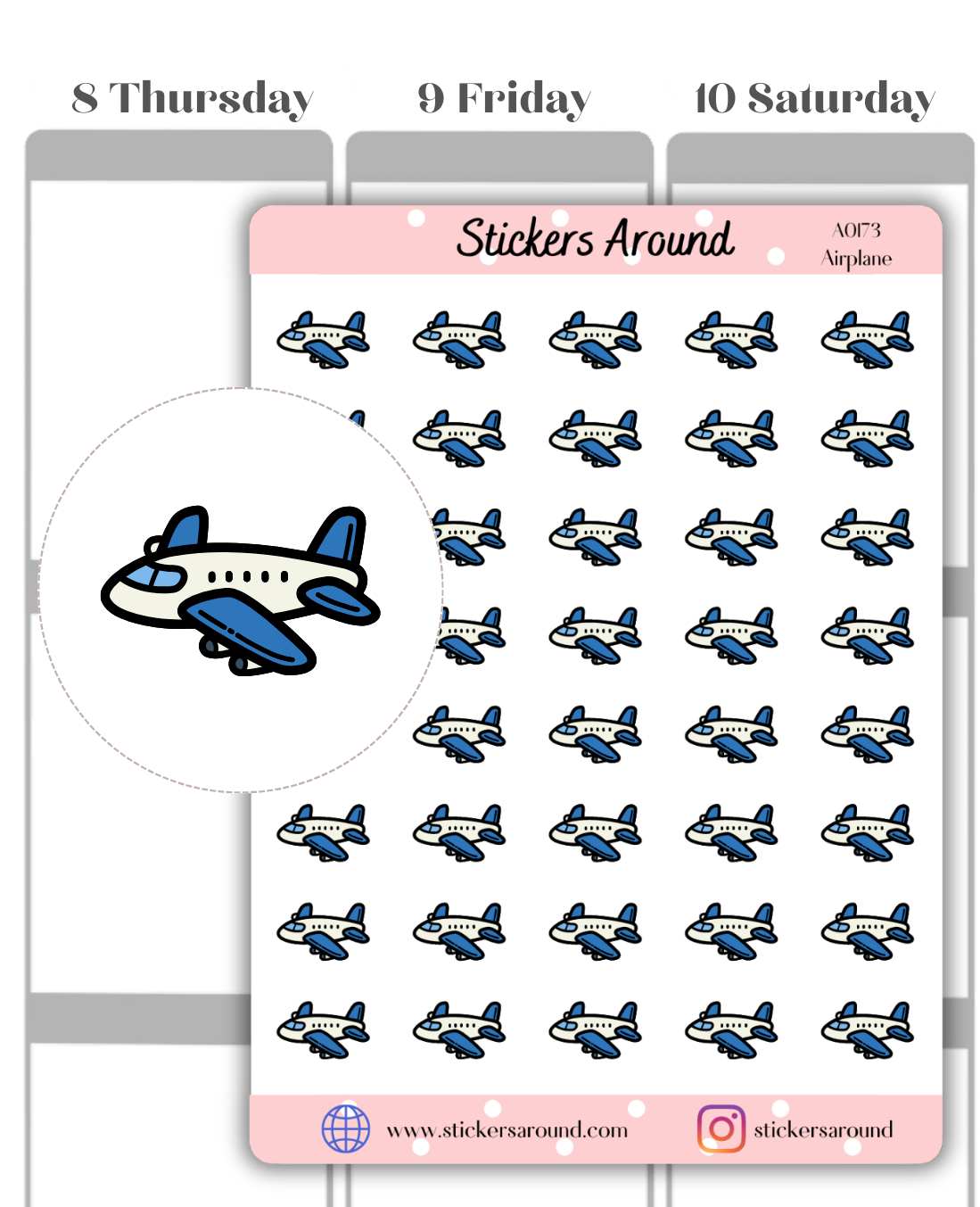 airplane planner sticker