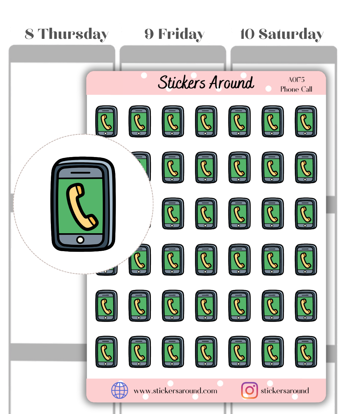 phone call planner sticker