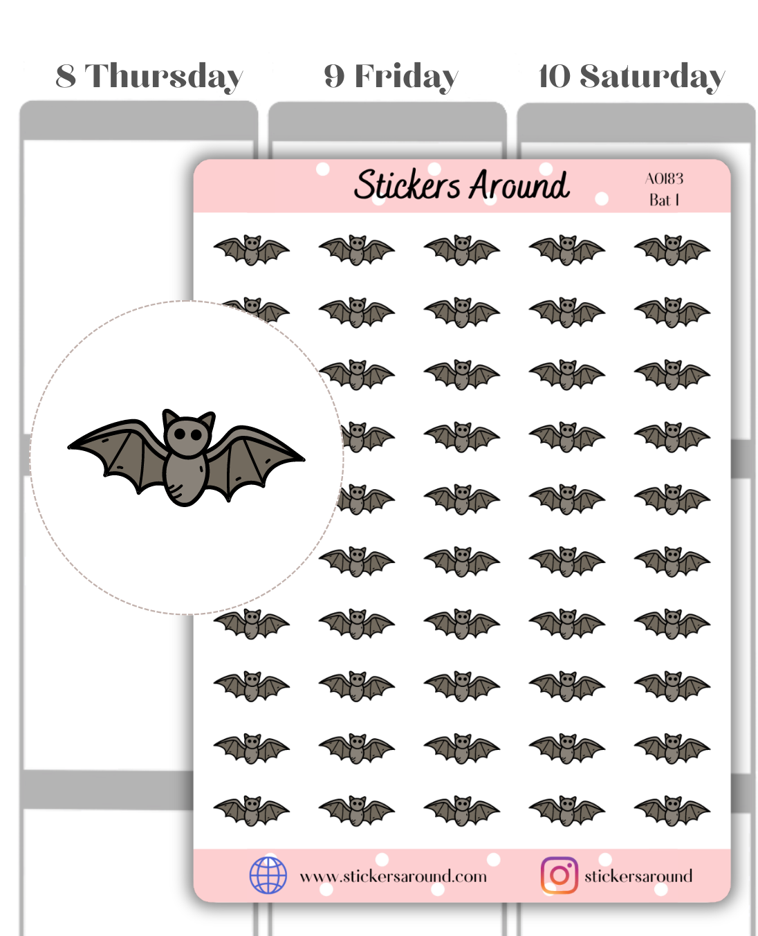 Bat Icon Planner Sticker #1