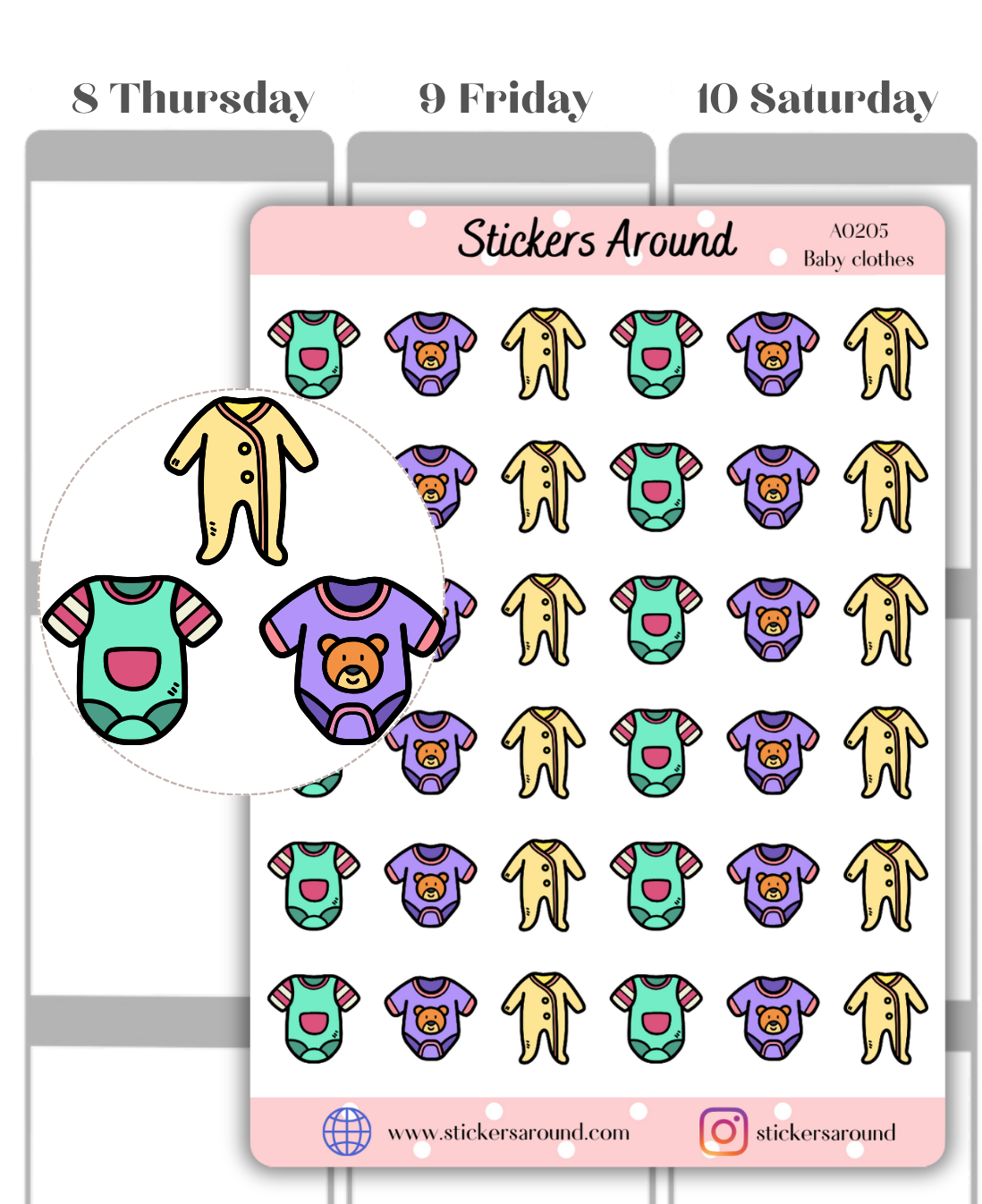 Baby Clothes Icon Planner Sticker