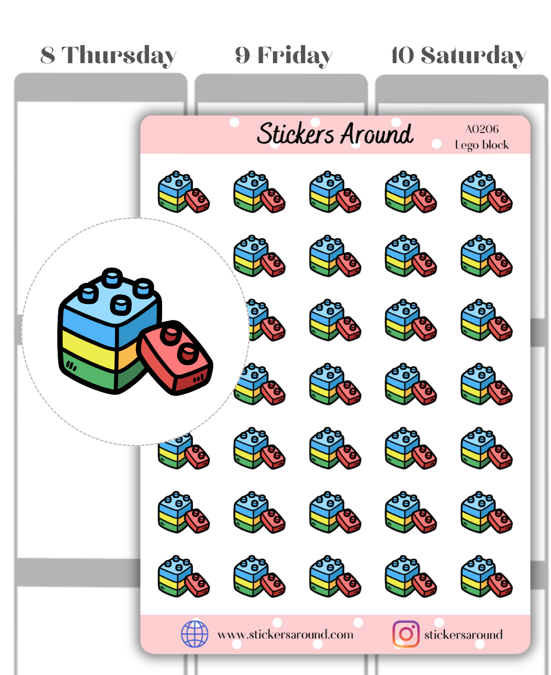 Lego Blocks Icon Planner Sticker